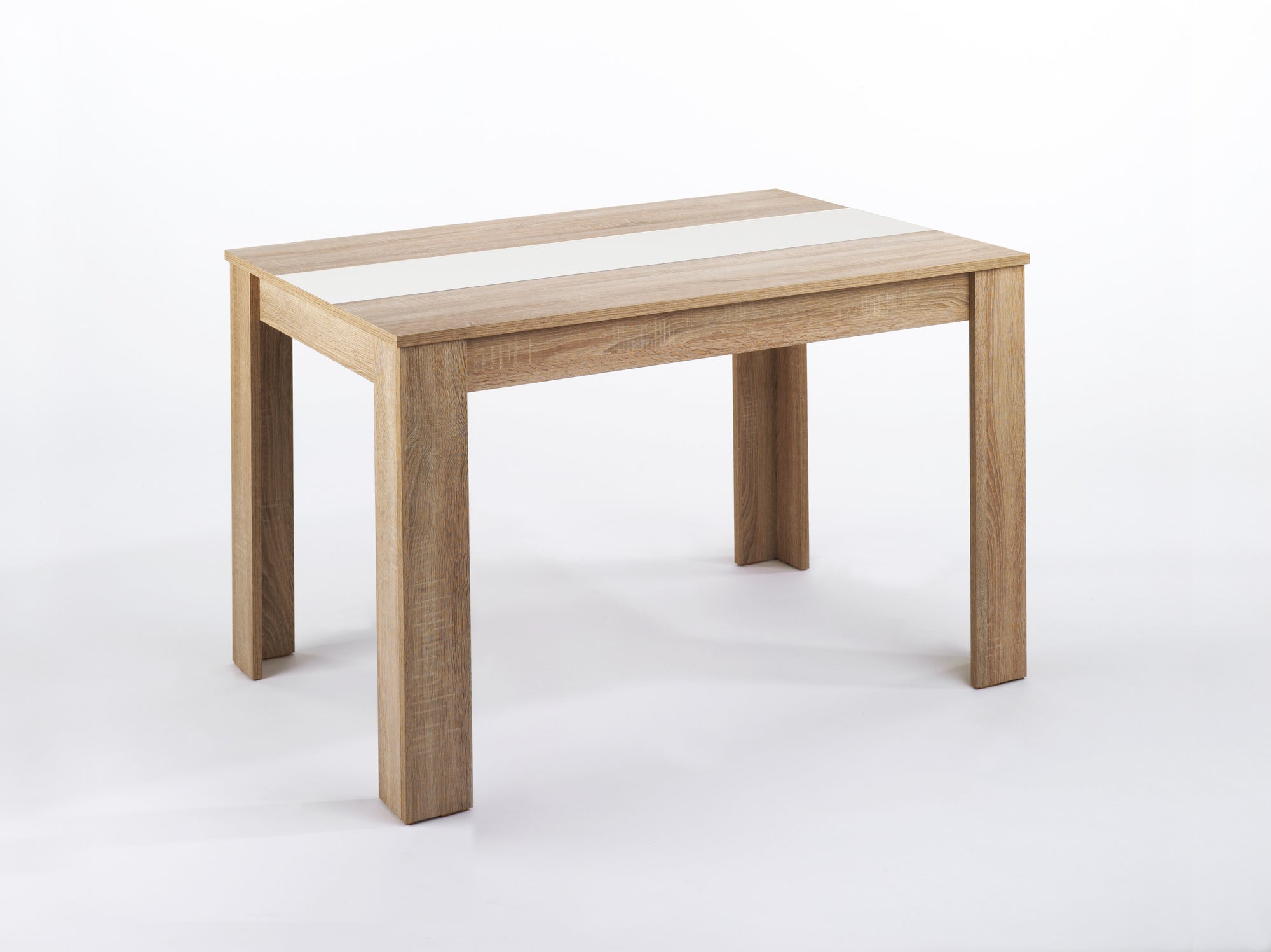 NORI Tisch, Breite 120, 140 oder 160 cm, Einlegeplatte schwarz/weiß, in Eiche-Optik, weiß oder Old-Wood-Optik