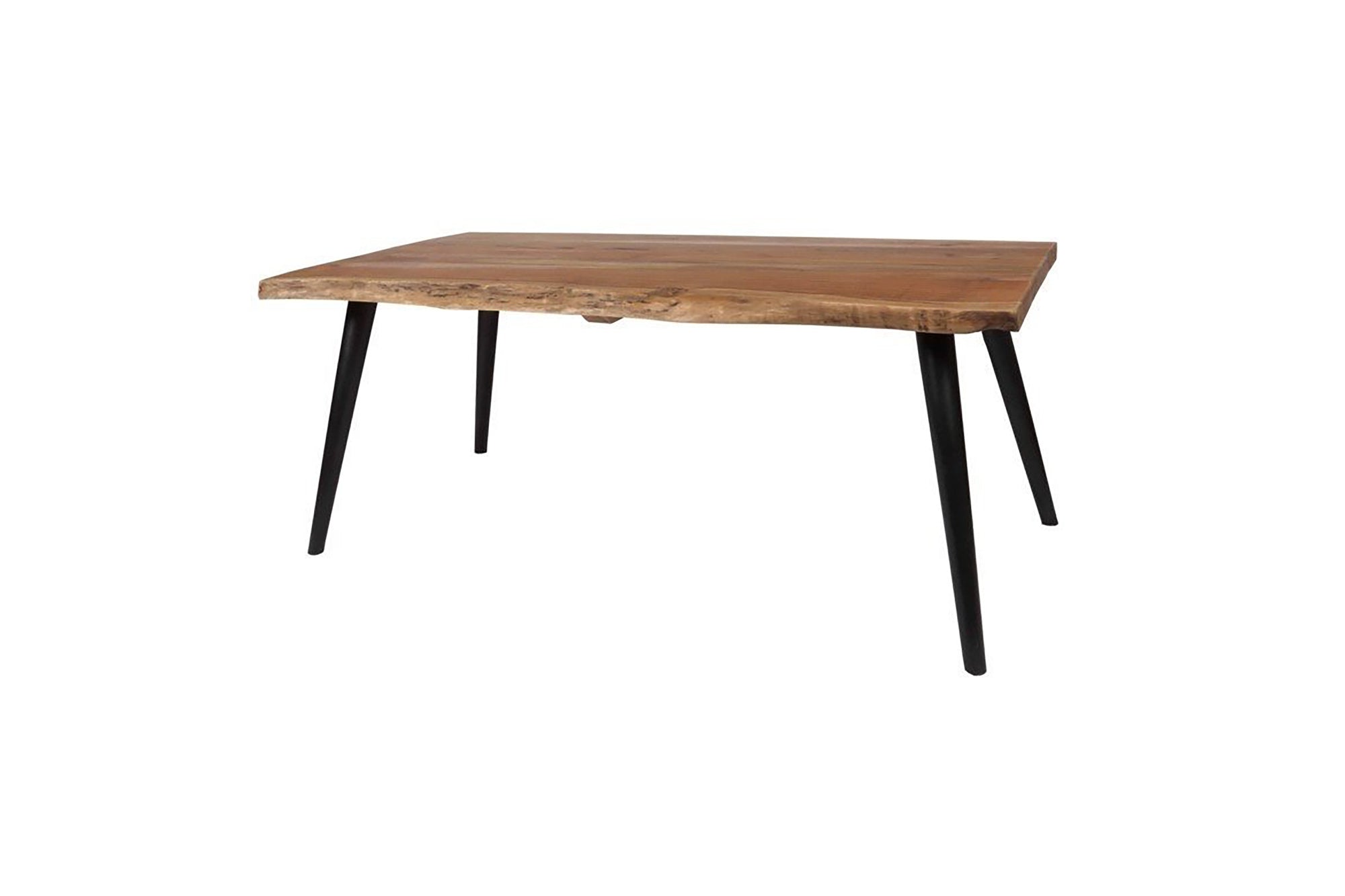 Couchtisch CADDY / Akazie natur, Metall schwarz / mit Baumkante / B 60, H 45, T 60 cm oder B 110, H 45, T 60 cm