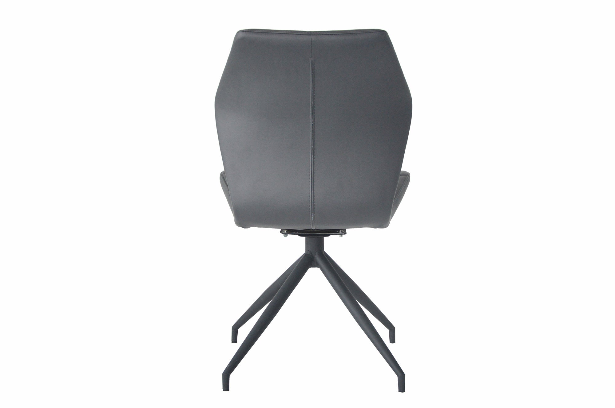 Esszimmerstuhl 2er Set IMKE / Kunstleder grau oder schwarz / Gestell Metall schwarz / Sitzschale 360° drehbar / Esszimmerstuhl / Diamanten-Steppung / B 52, H 90,5, T 62 cm