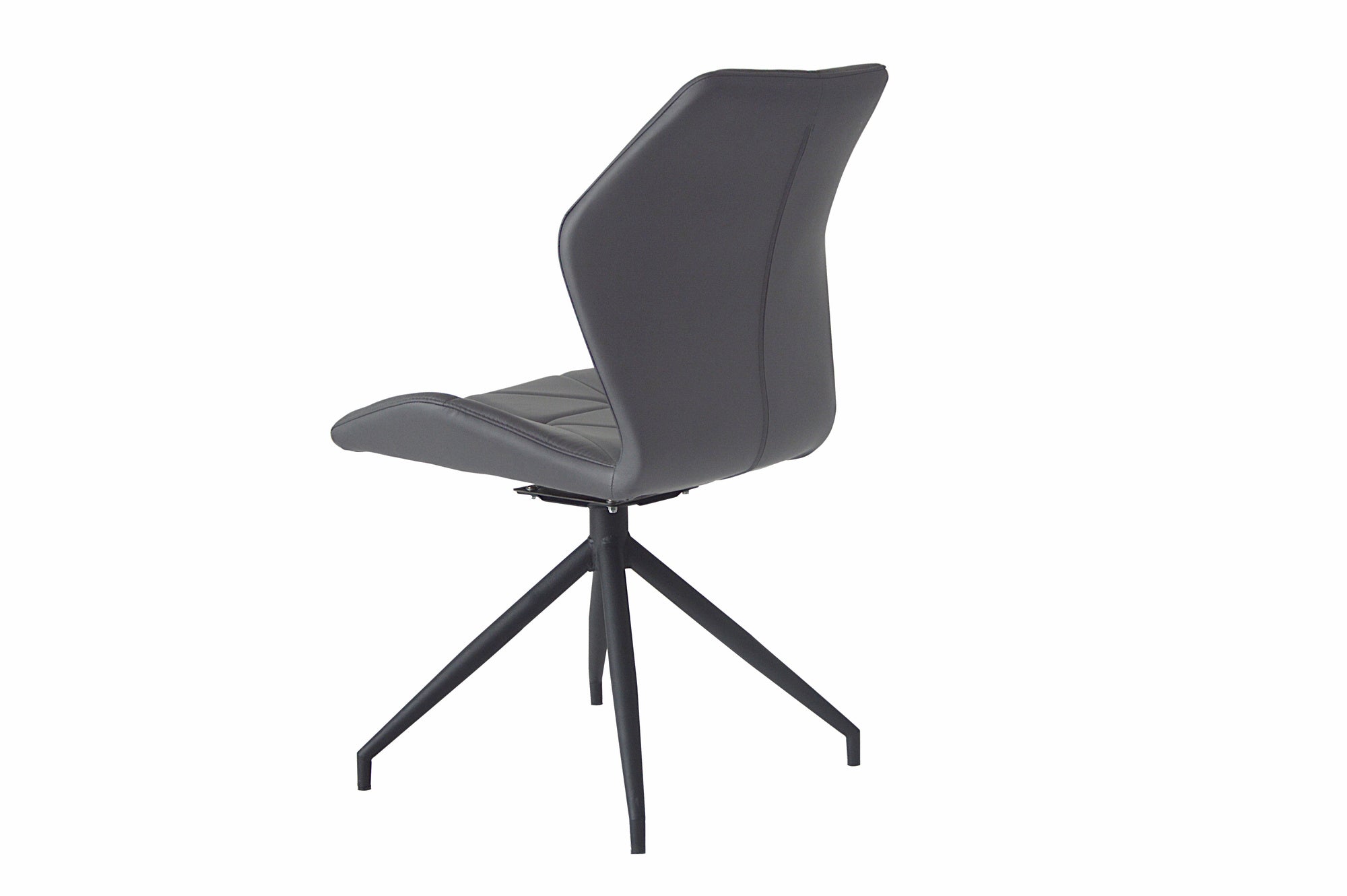 Esszimmerstuhl 2er Set IMKE / Kunstleder grau oder schwarz / Gestell Metall schwarz / Sitzschale 360° drehbar / Esszimmerstuhl / Diamanten-Steppung / B 52, H 90,5, T 62 cm