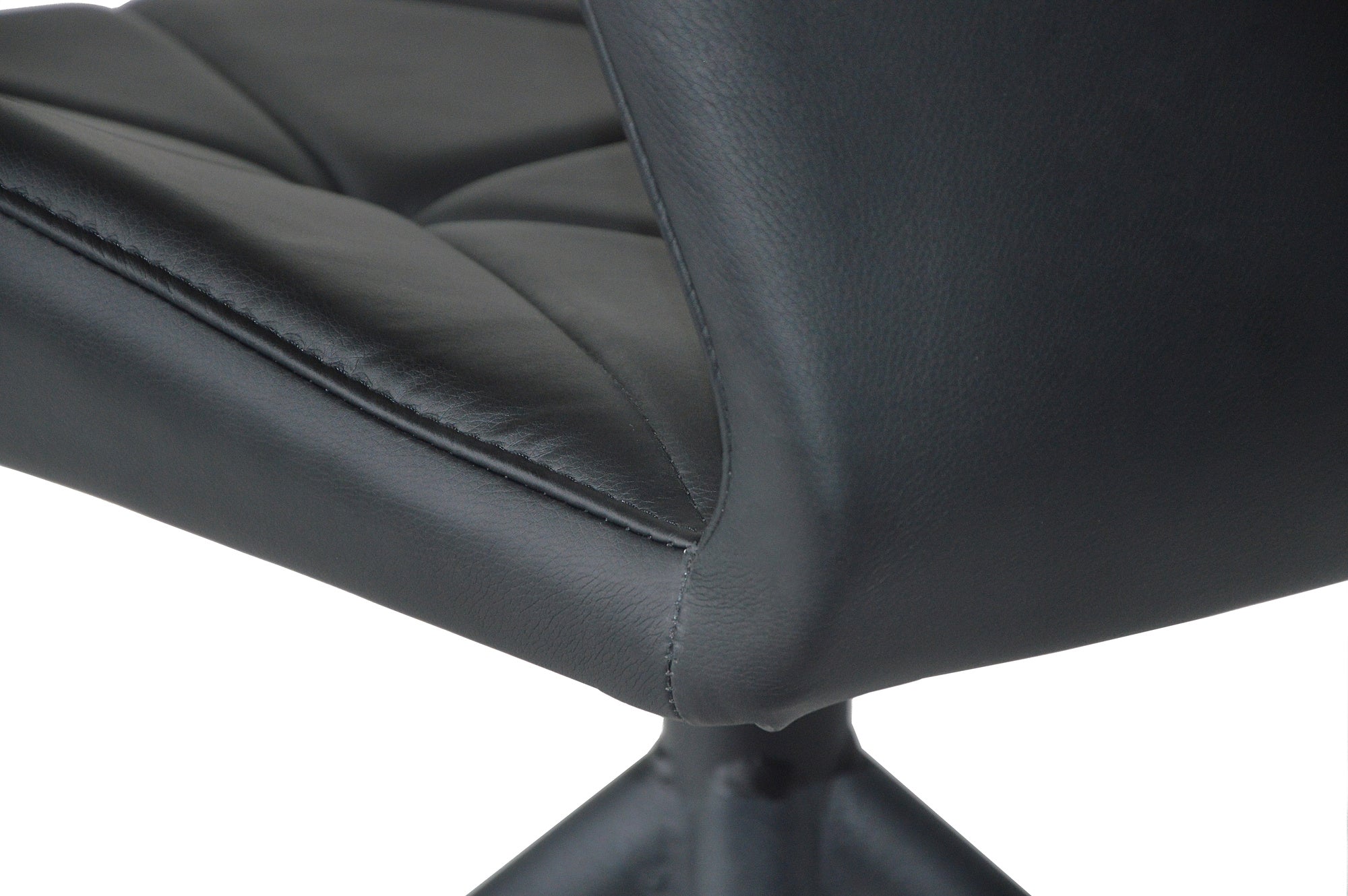 Esszimmerstuhl 2er Set IMKE / Kunstleder grau oder schwarz / Gestell Metall schwarz / Sitzschale 360° drehbar / Esszimmerstuhl / Diamanten-Steppung / B 52, H 90,5, T 62 cm