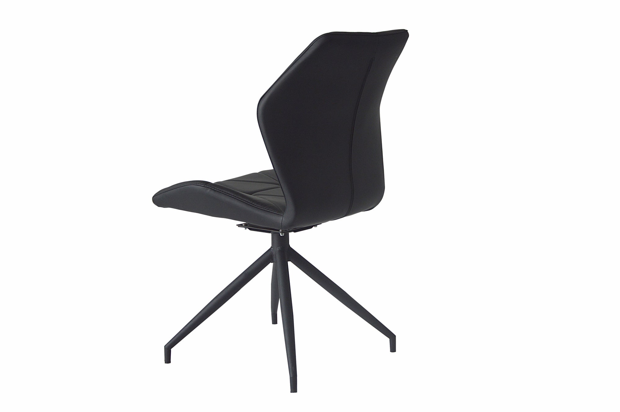 Esszimmerstuhl 2er Set IMKE / Kunstleder grau oder schwarz / Gestell Metall schwarz / Sitzschale 360° drehbar / Esszimmerstuhl / Diamanten-Steppung / B 52, H 90,5, T 62 cm