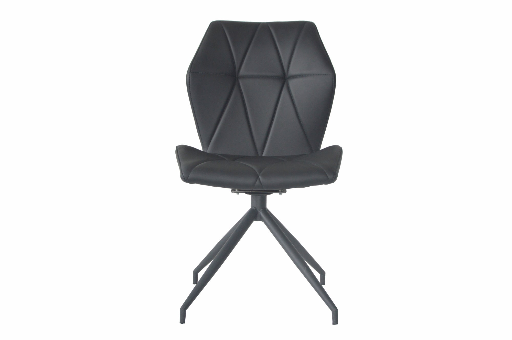 Esszimmerstuhl 2er Set IMKE / Kunstleder grau oder schwarz / Gestell Metall schwarz / Sitzschale 360° drehbar / Esszimmerstuhl / Diamanten-Steppung / B 52, H 90,5, T 62 cm