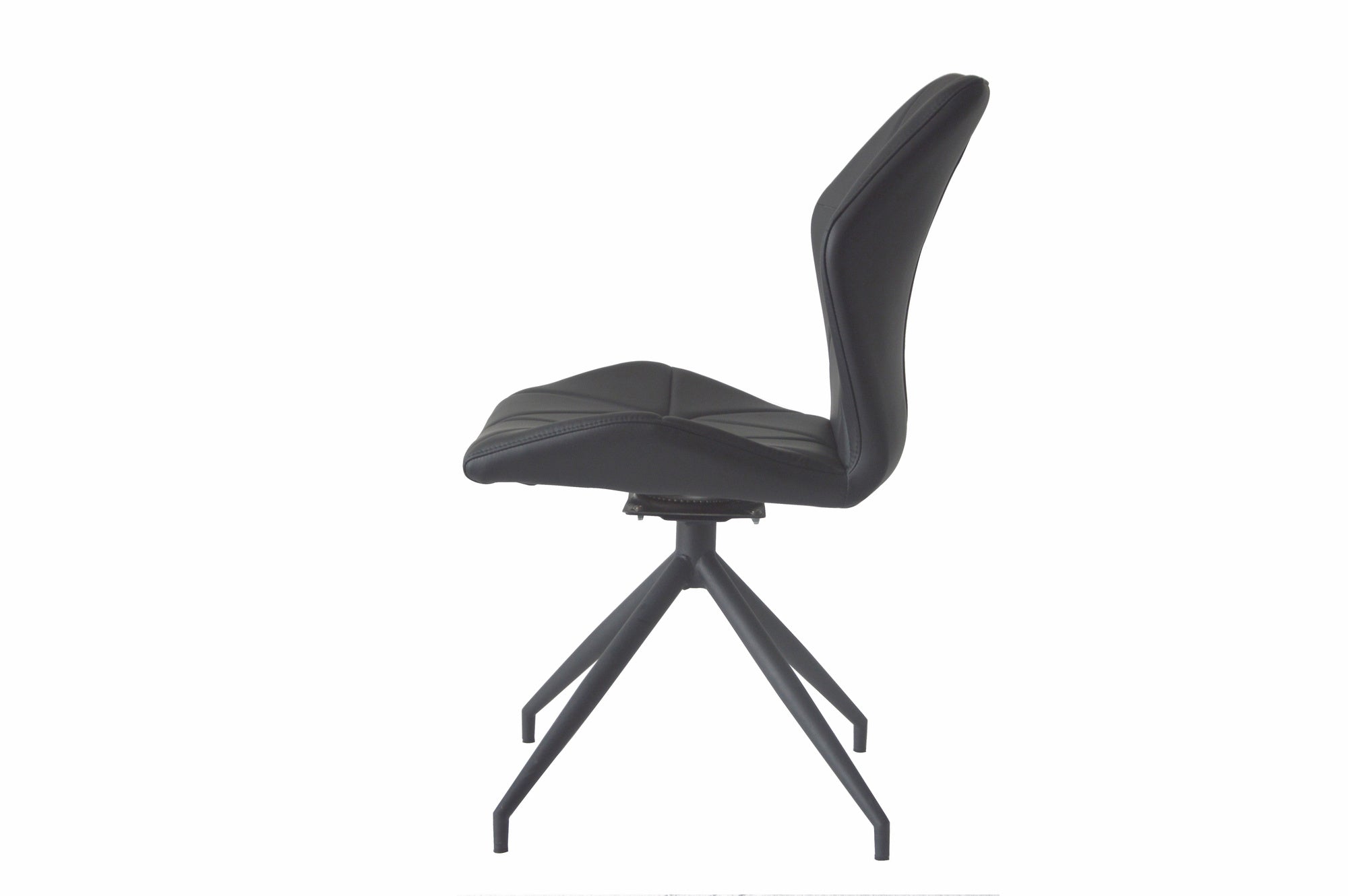 Esszimmerstuhl 2er Set IMKE / Kunstleder grau oder schwarz / Gestell Metall schwarz / Sitzschale 360° drehbar / Esszimmerstuhl / Diamanten-Steppung / B 52, H 90,5, T 62 cm