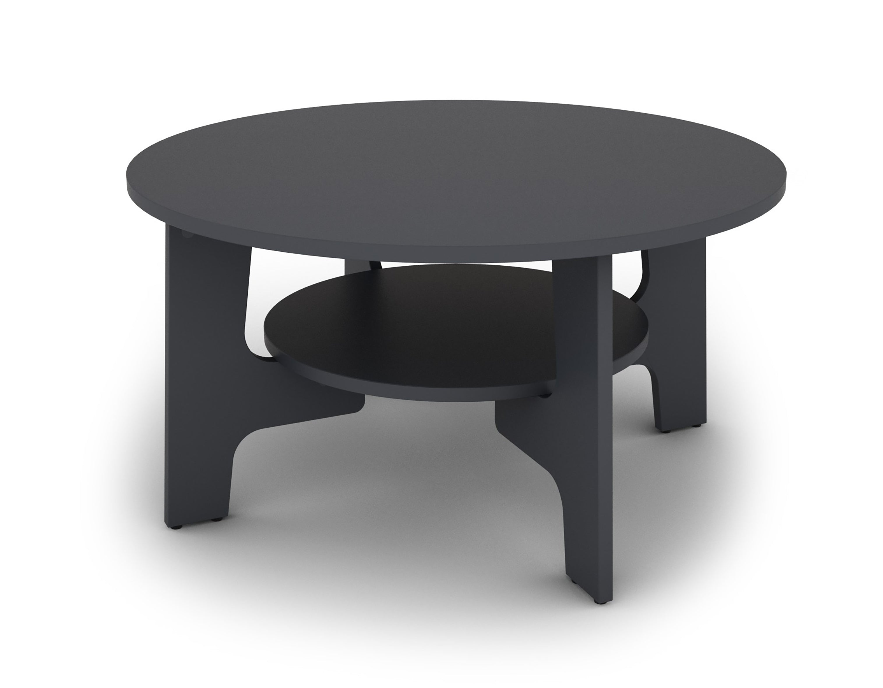Couchtisch JONNY / Melamin anthrazit, weiß, Artisan Eiche (Eiche-Optik) oder Old Wood (Altholz-Optik) / D 80, H 42,5 cm / mit praktischem Ablageboden