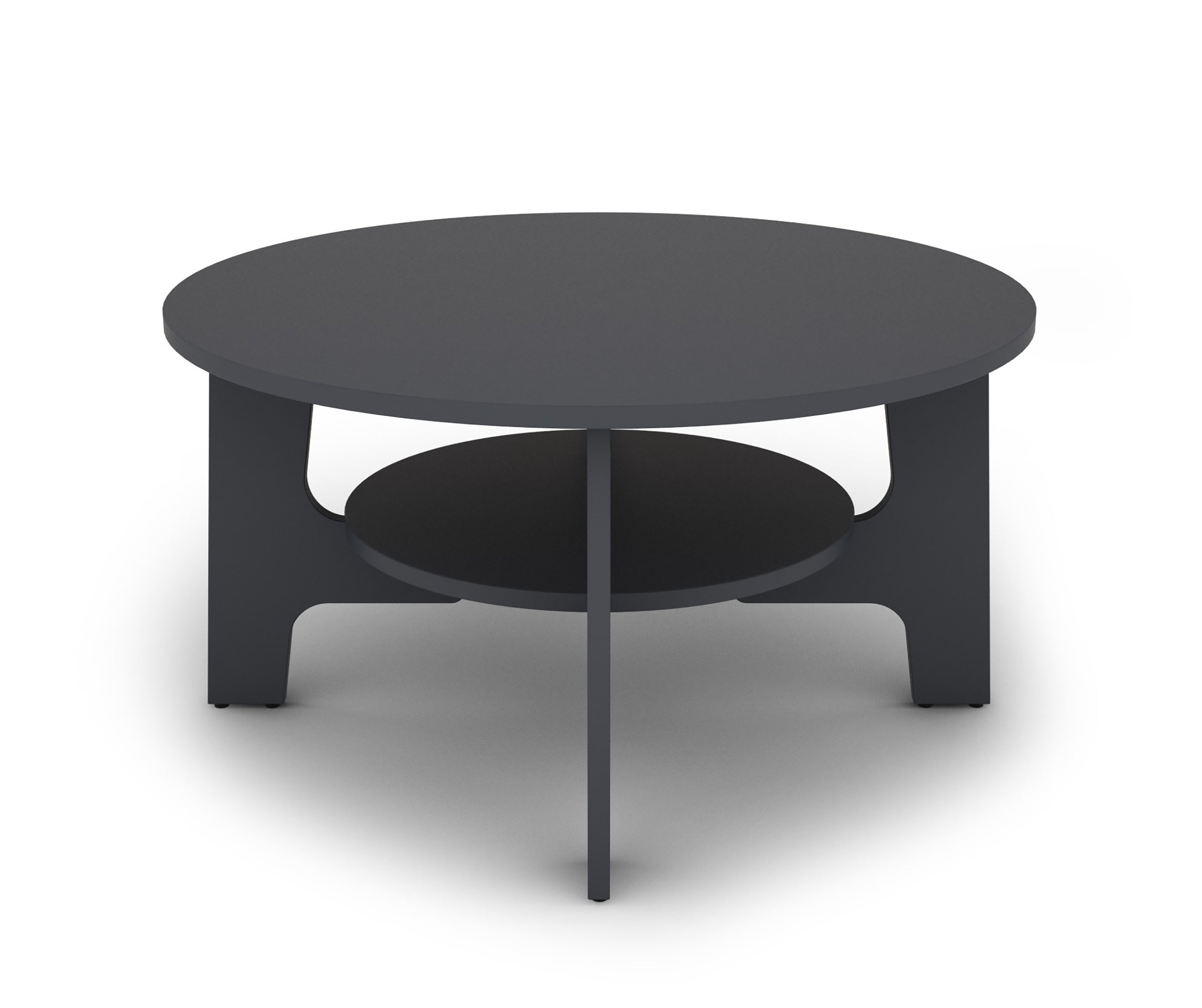Couchtisch JONNY / Melamin anthrazit, weiß, Artisan Eiche (Eiche-Optik) oder Old Wood (Altholz-Optik) / D 80, H 42,5 cm / mit praktischem Ablageboden