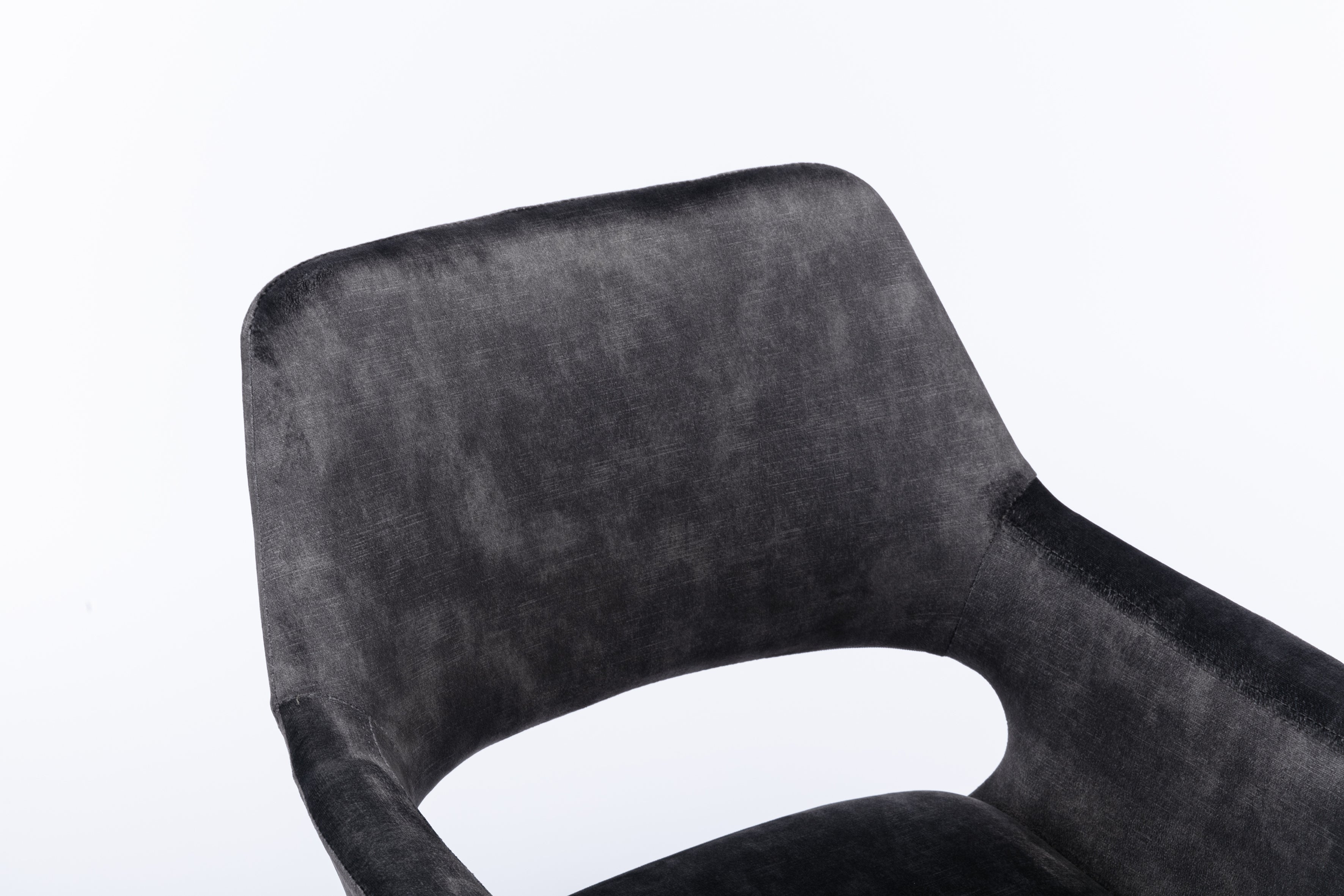 Esszimmerstuhl 2er Set KLARA / Vintage-Samt anthrazit / Gestell Massivholz / Sitzschale 360° drehbar / Esszimmerstuhl / Küchenstuhl / B 52, H 89, T 63,5 cm