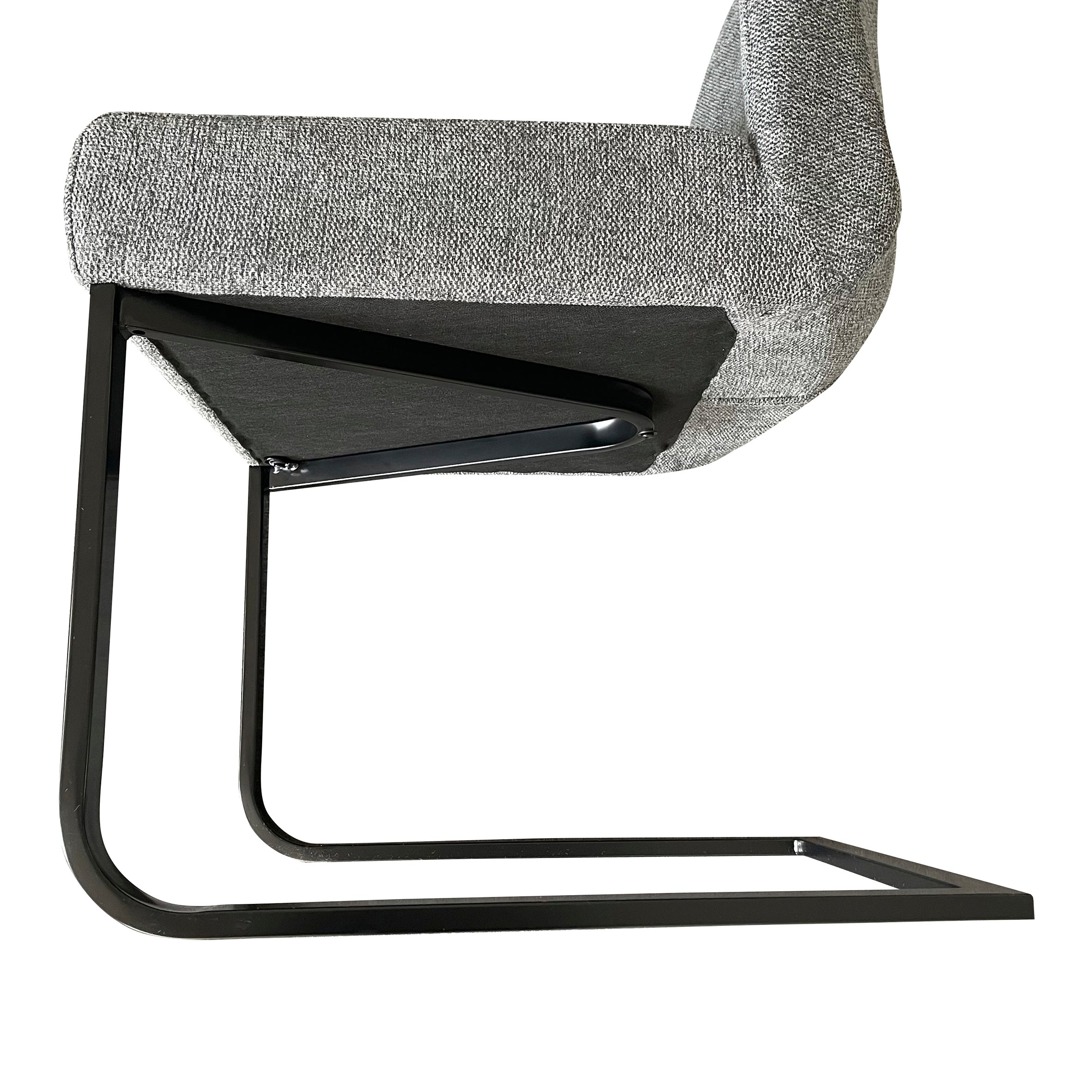 2er Set Schwingstuhl MARLEN XXL / Vintage-Stoff anthrazit, Vintage-Stoff braun Gestell verchromt oder Webstoff dunkelgrau Gestell schwarz / Küchenstühle / Esszimmerstühle / Polsterstuhl / Stühle / B 47, H 96, T 62 cm