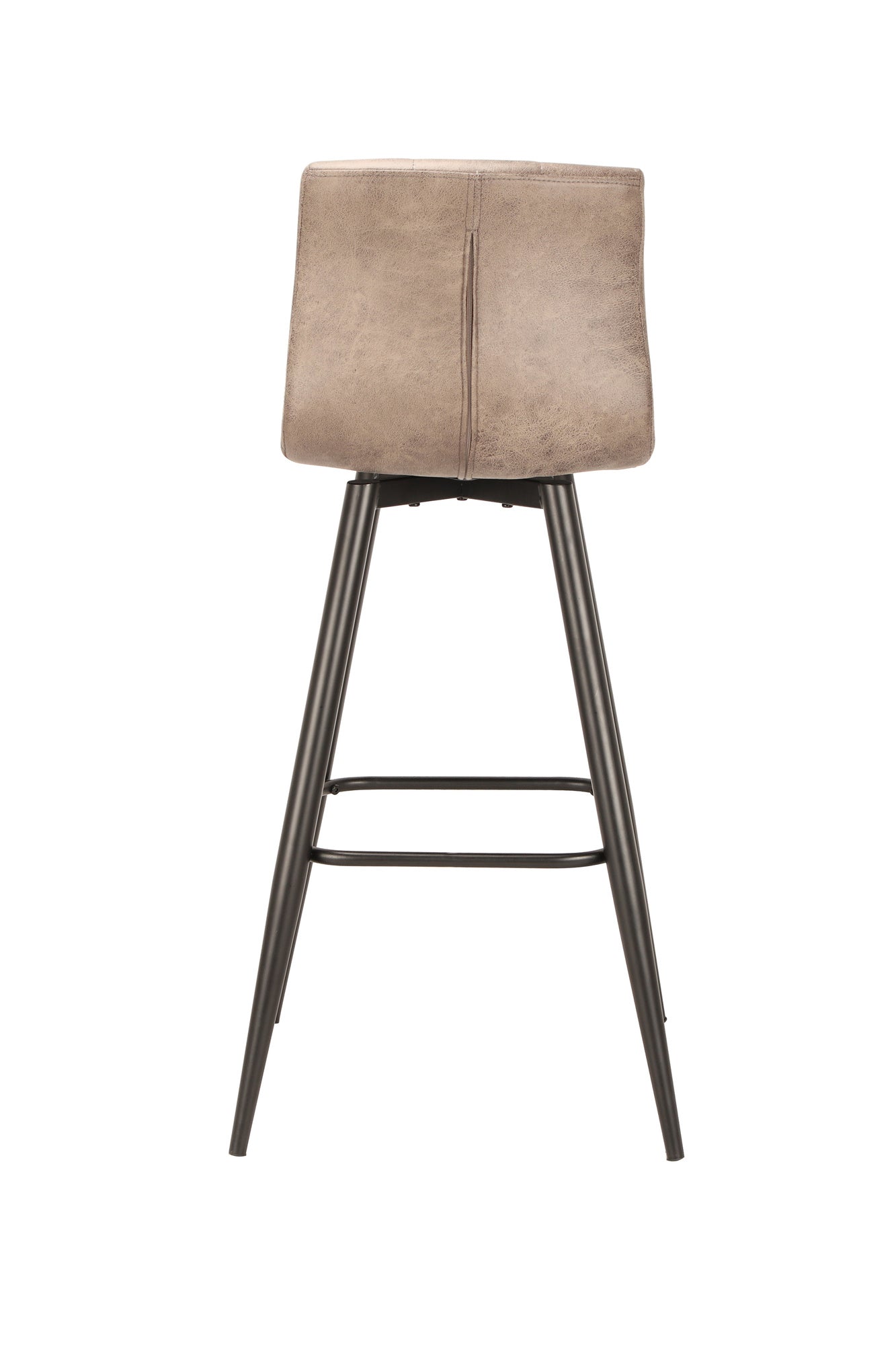 Barhocker SIMONE / Moderner Barhocker in Vintage braun oder Webstoff anthrazit / mit Rückenlehne / Gestell pulverbeschichtet in schwarz / B 42, H 103, T 51 cm