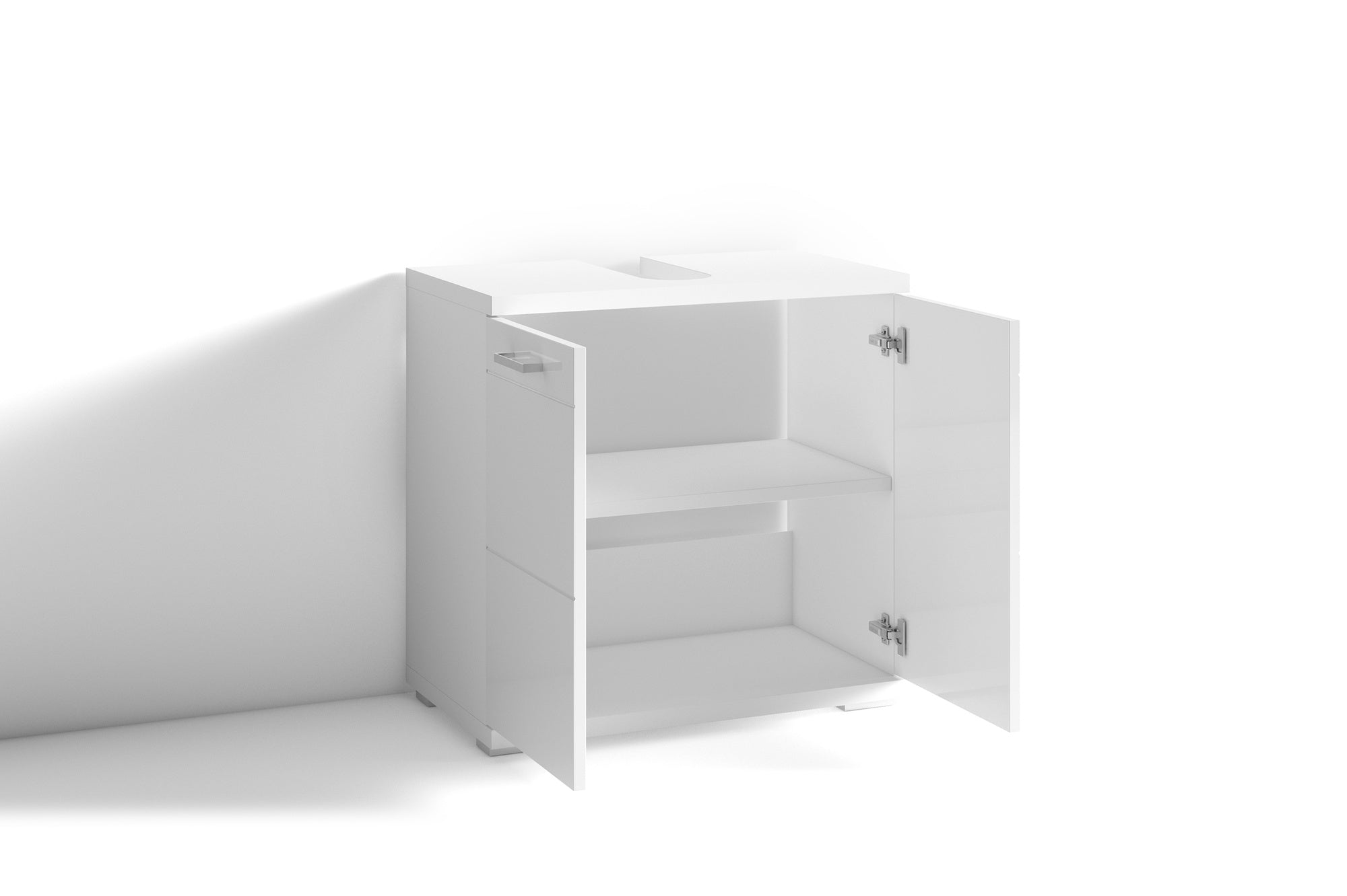 Waschbeckenunterschrank NEBRASKA / in anthrazit, Sonoma Eiche (Eiche-Optik) oder weiß / B 60, H 59, T 31,5 cm / 2-türig