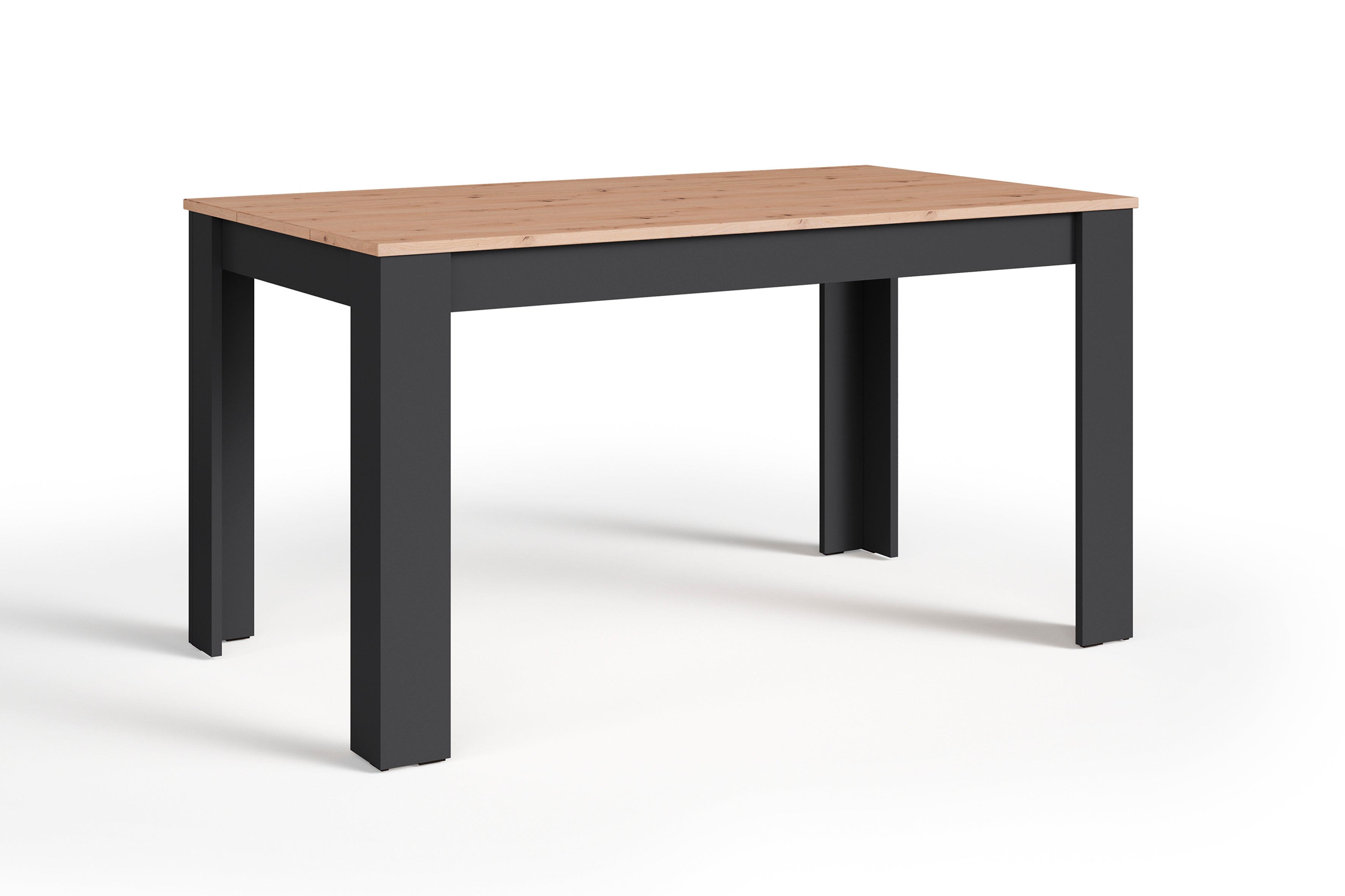 Esstisch NORI / Moderner Küchentisch in Eiche-Optik / Untergestell Melamin anthrazit oder weiß / Großer Tisch / Breite: 120, 140 oder 160 cm