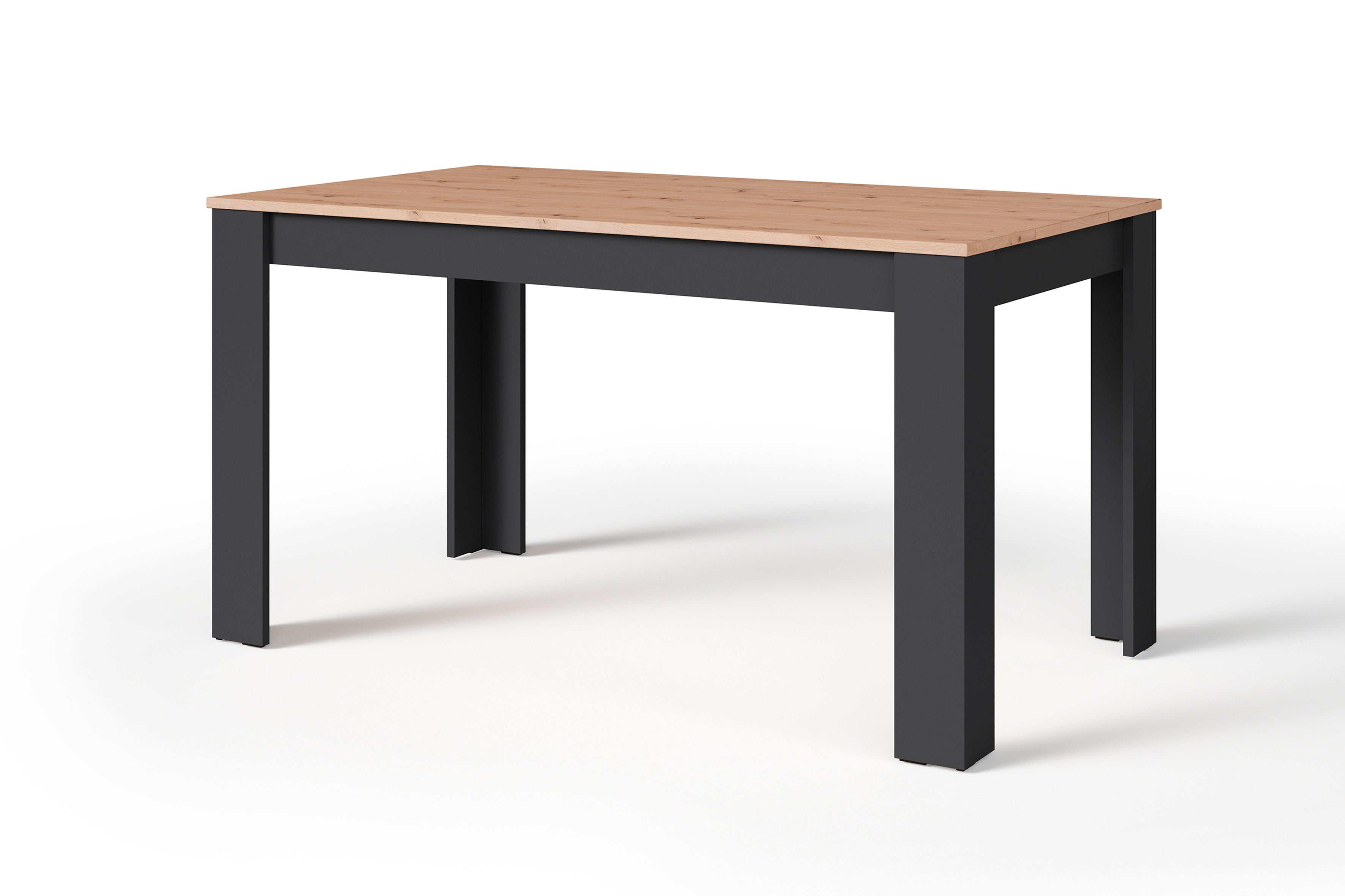 Esstisch NORI / Moderner Küchentisch in Eiche-Optik / Untergestell Melamin anthrazit oder weiß / Großer Tisch / Breite: 120, 140 oder 160 cm