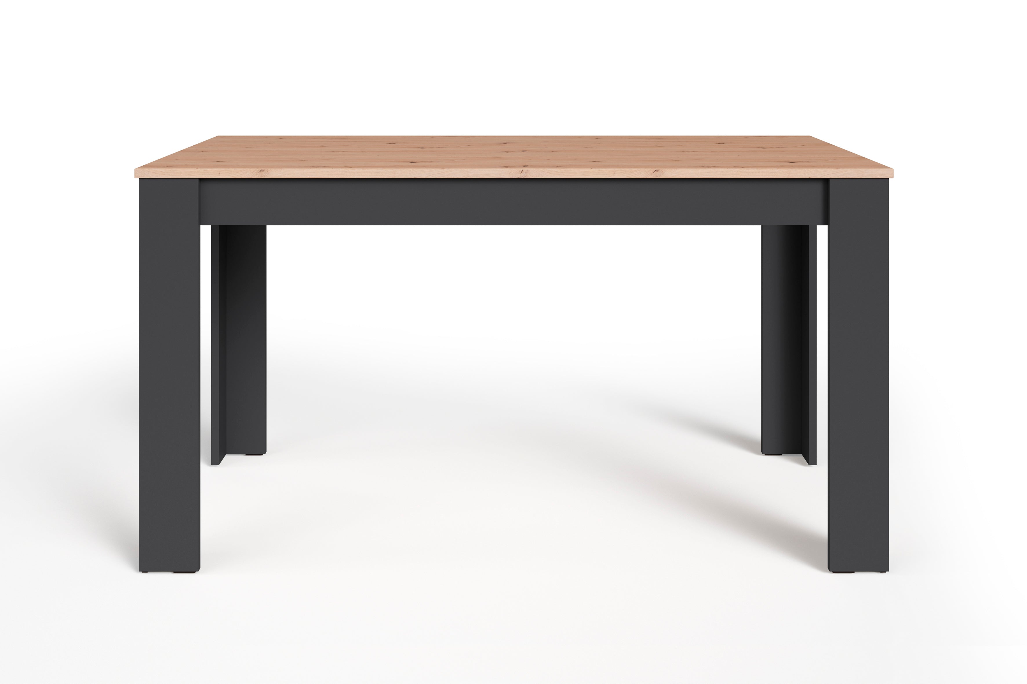 Esstisch NORI / Moderner Küchentisch in Eiche-Optik / Untergestell Melamin anthrazit oder weiß / Großer Tisch / Breite: 120, 140 oder 160 cm