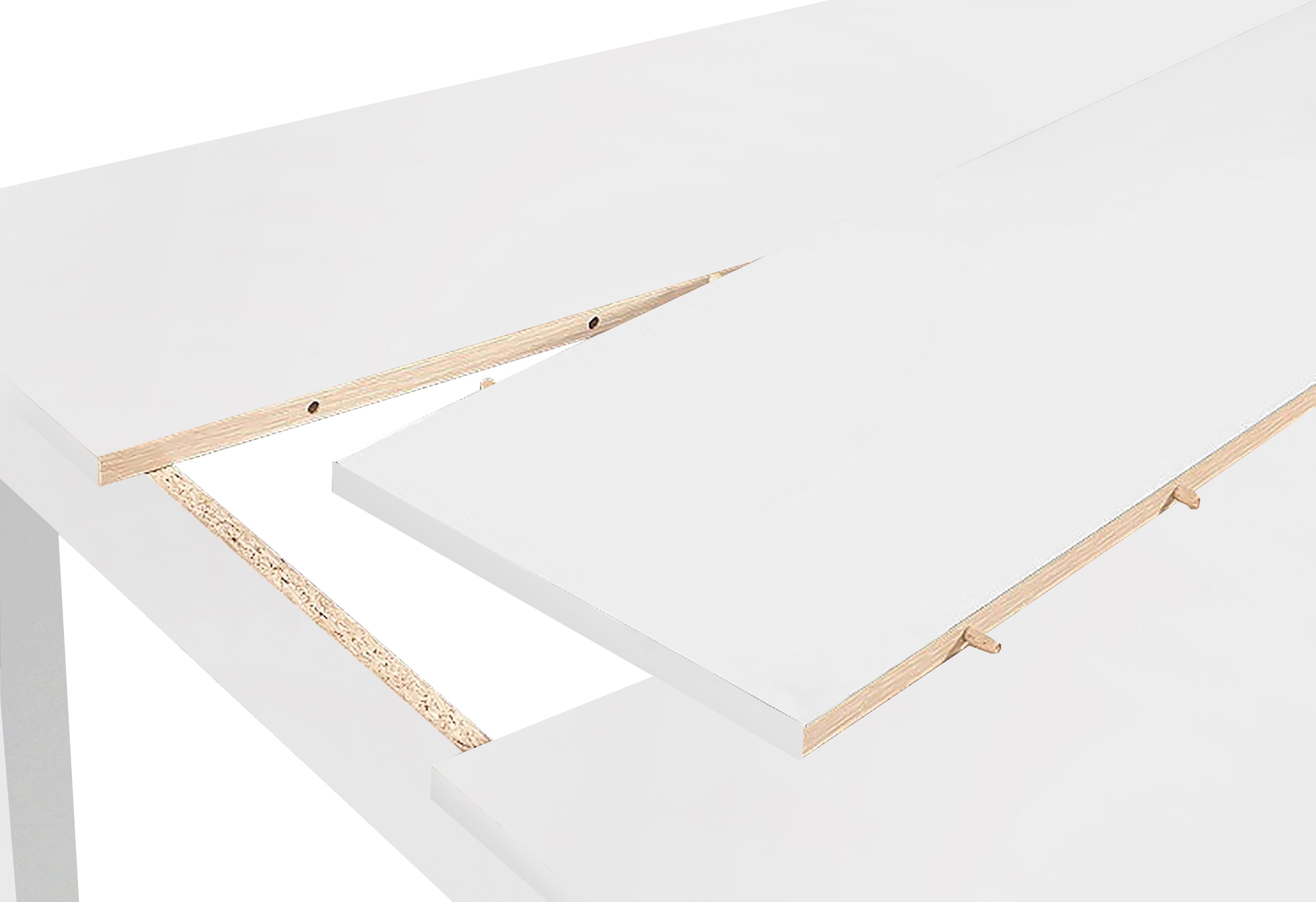 NORI Tisch, Breite 120, 140 oder 160 cm, Einlegeplatte schwarz/weiß, in Eiche-Optik, weiß oder Old-Wood-Optik