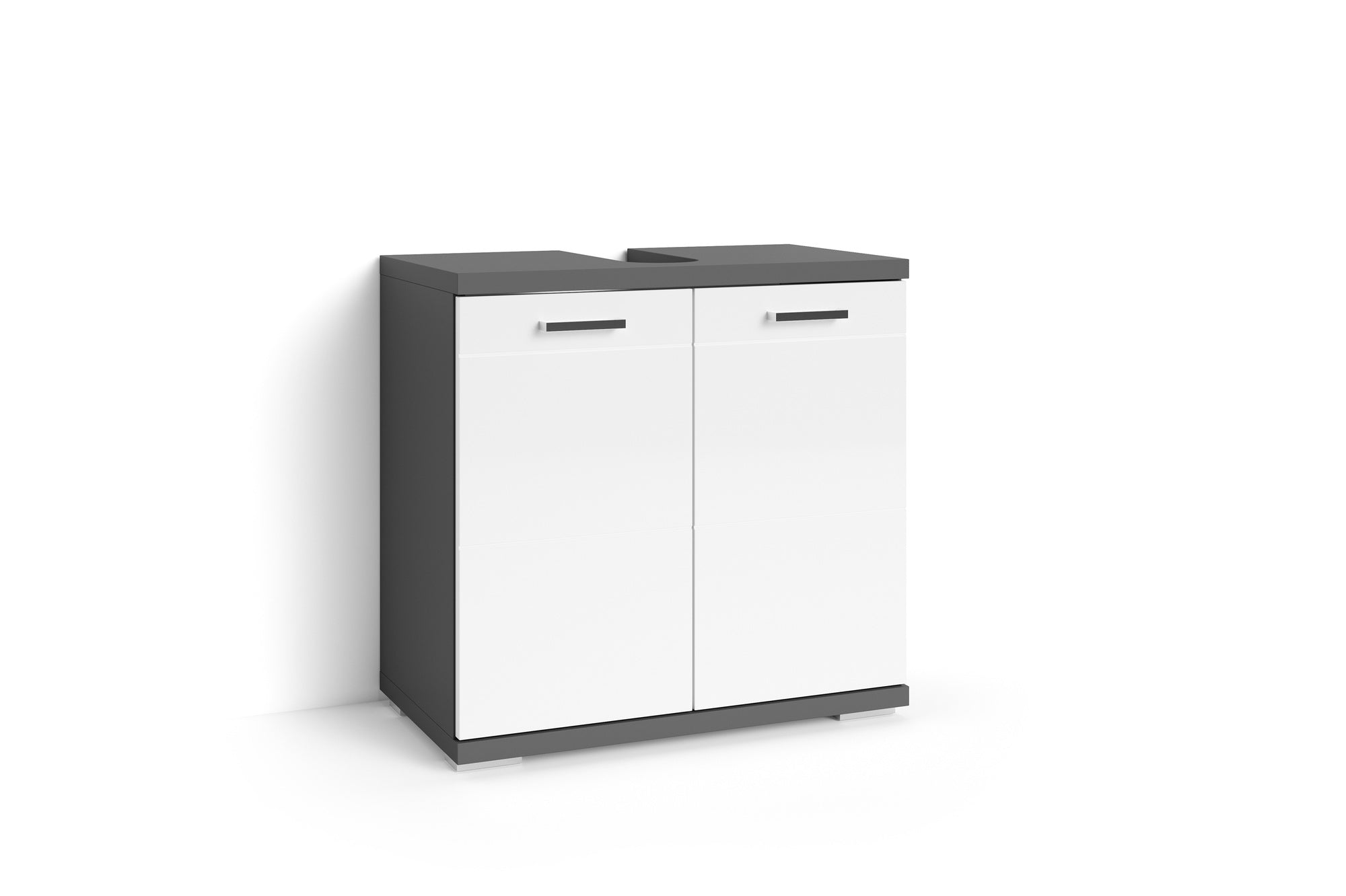 Waschbeckenunterschrank NEBRASKA / in anthrazit, Sonoma Eiche (Eiche-Optik) oder weiß / B 60, H 59, T 31,5 cm / 2-türig