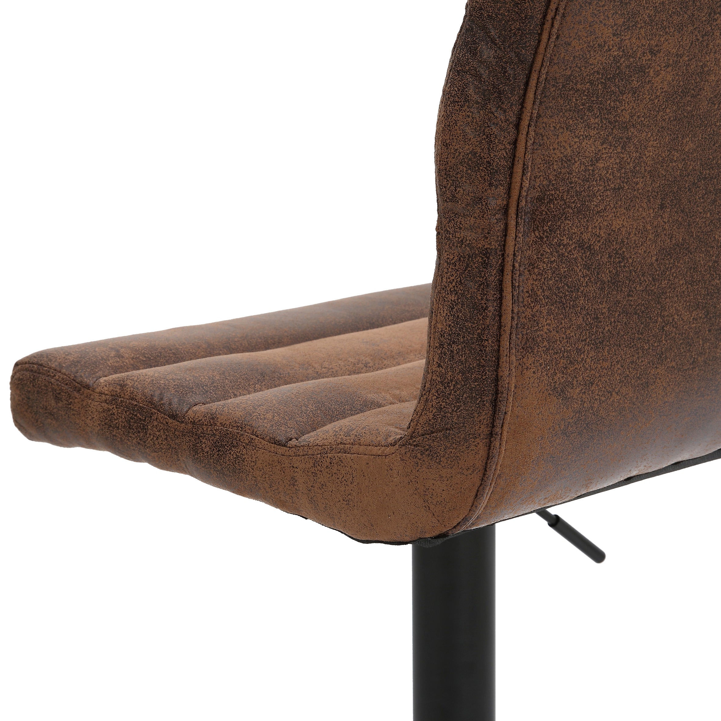 Barhocker 2er Set Phil / Vintage-Bezug in braun / Gestell Metall schwarz / Barstuhl / Tresenhocker / bis 110 kg / B 42, H 98-120, T 51 cm