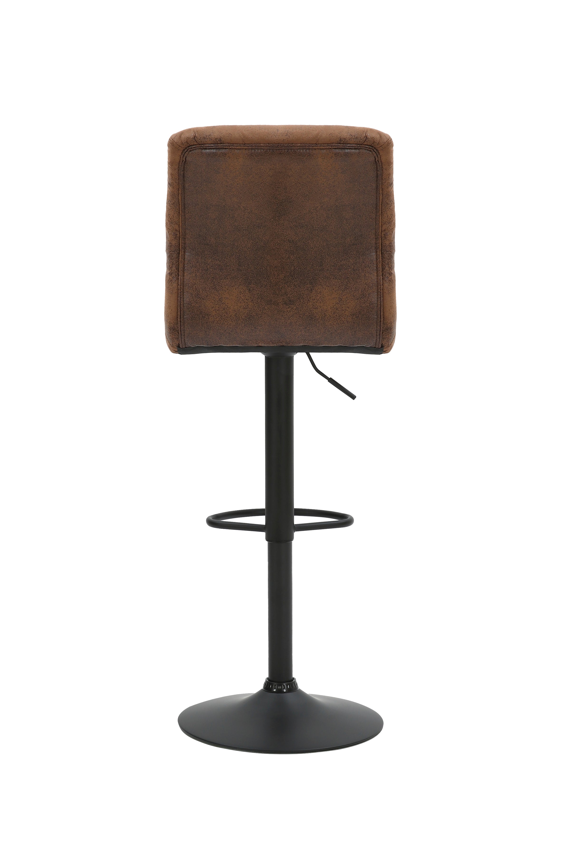Barhocker 2er Set Phil / Vintage-Bezug in braun / Gestell Metall schwarz / Barstuhl / Tresenhocker / bis 110 kg / B 42, H 98-120, T 51 cm