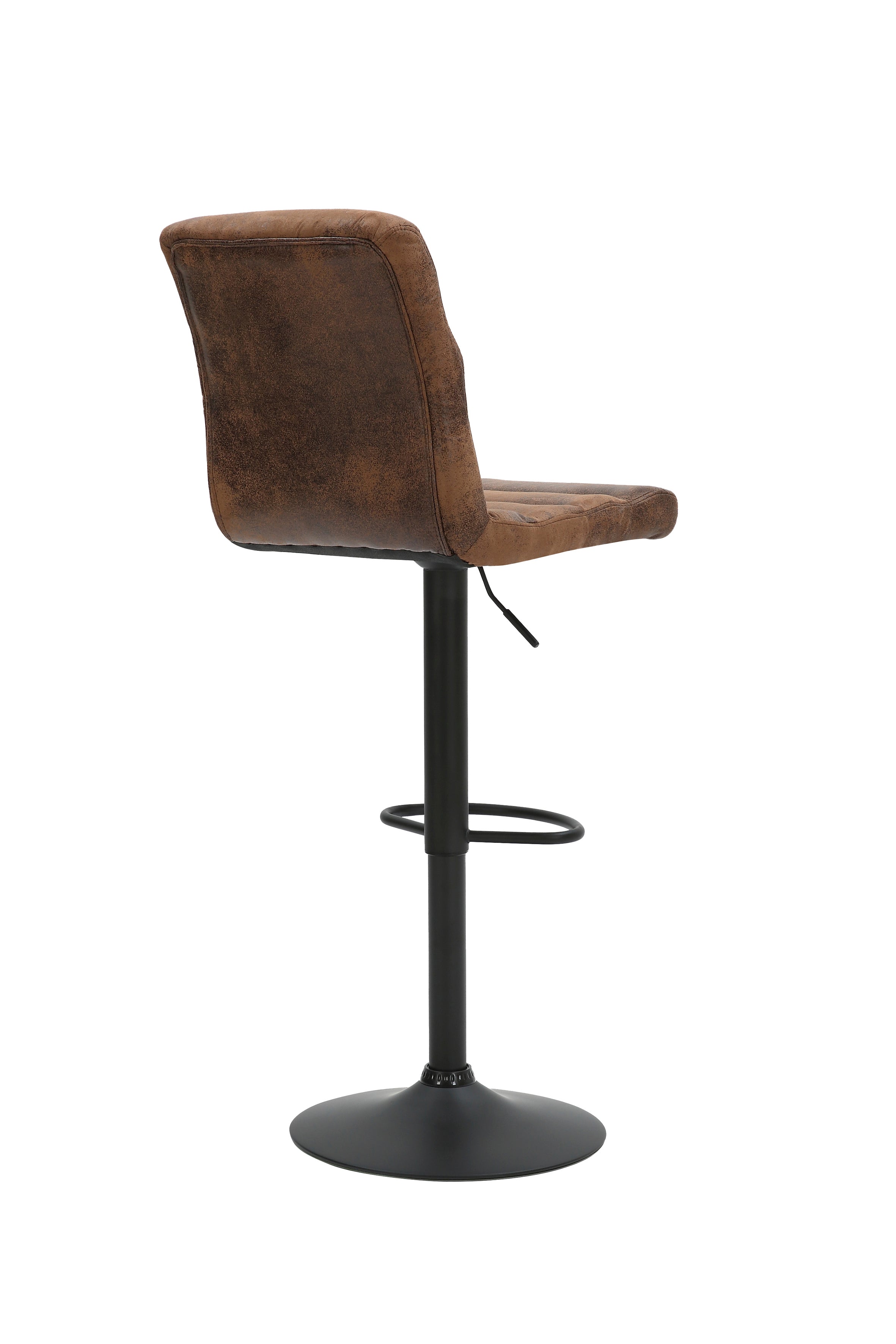 Barhocker 2er Set Phil / Vintage-Bezug in braun / Gestell Metall schwarz / Barstuhl / Tresenhocker / bis 110 kg / B 42, H 98-120, T 51 cm