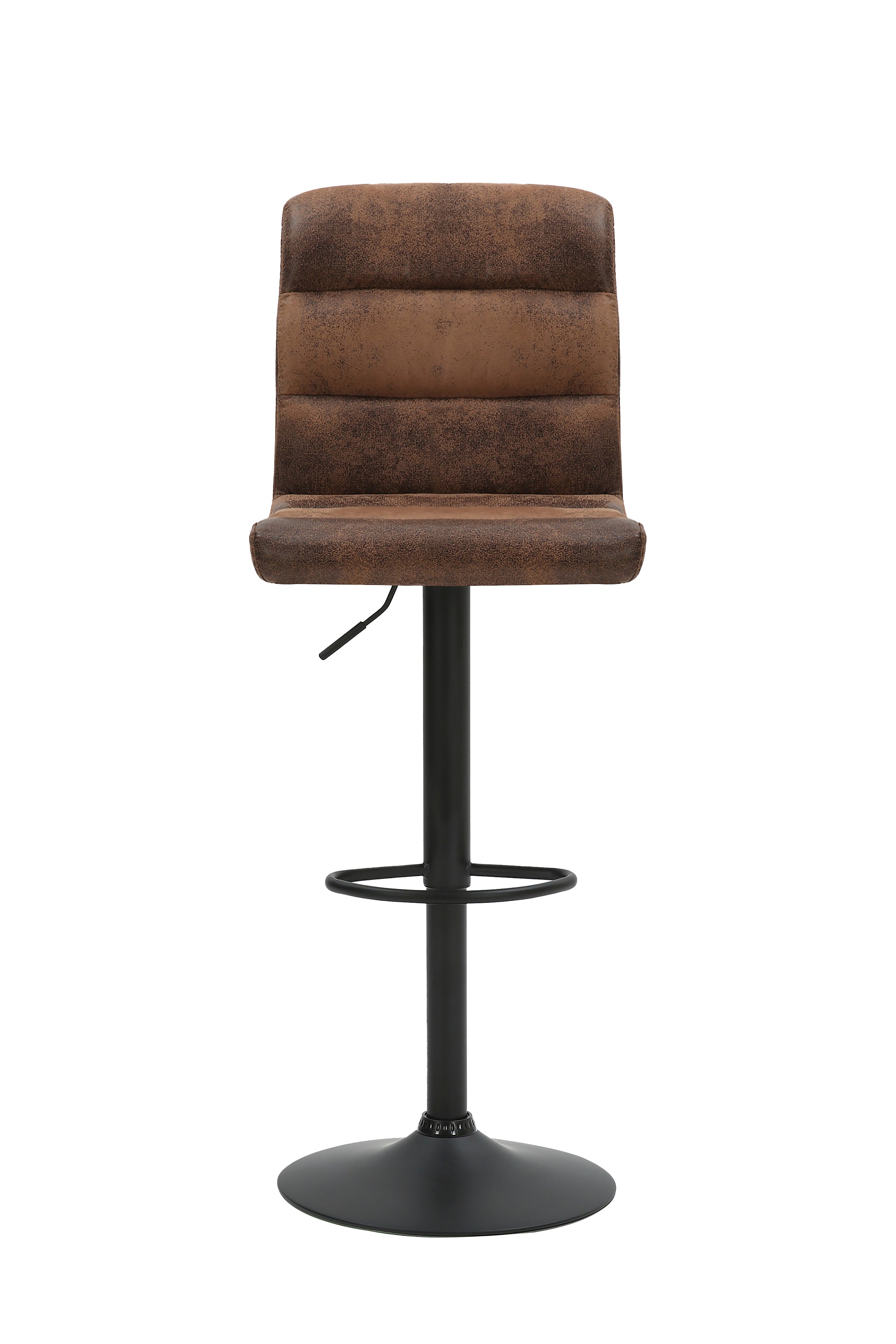 Barhocker 2er Set Phil / Vintage-Bezug in braun / Gestell Metall schwarz / Barstuhl / Tresenhocker / bis 110 kg / B 42, H 98-120, T 51 cm