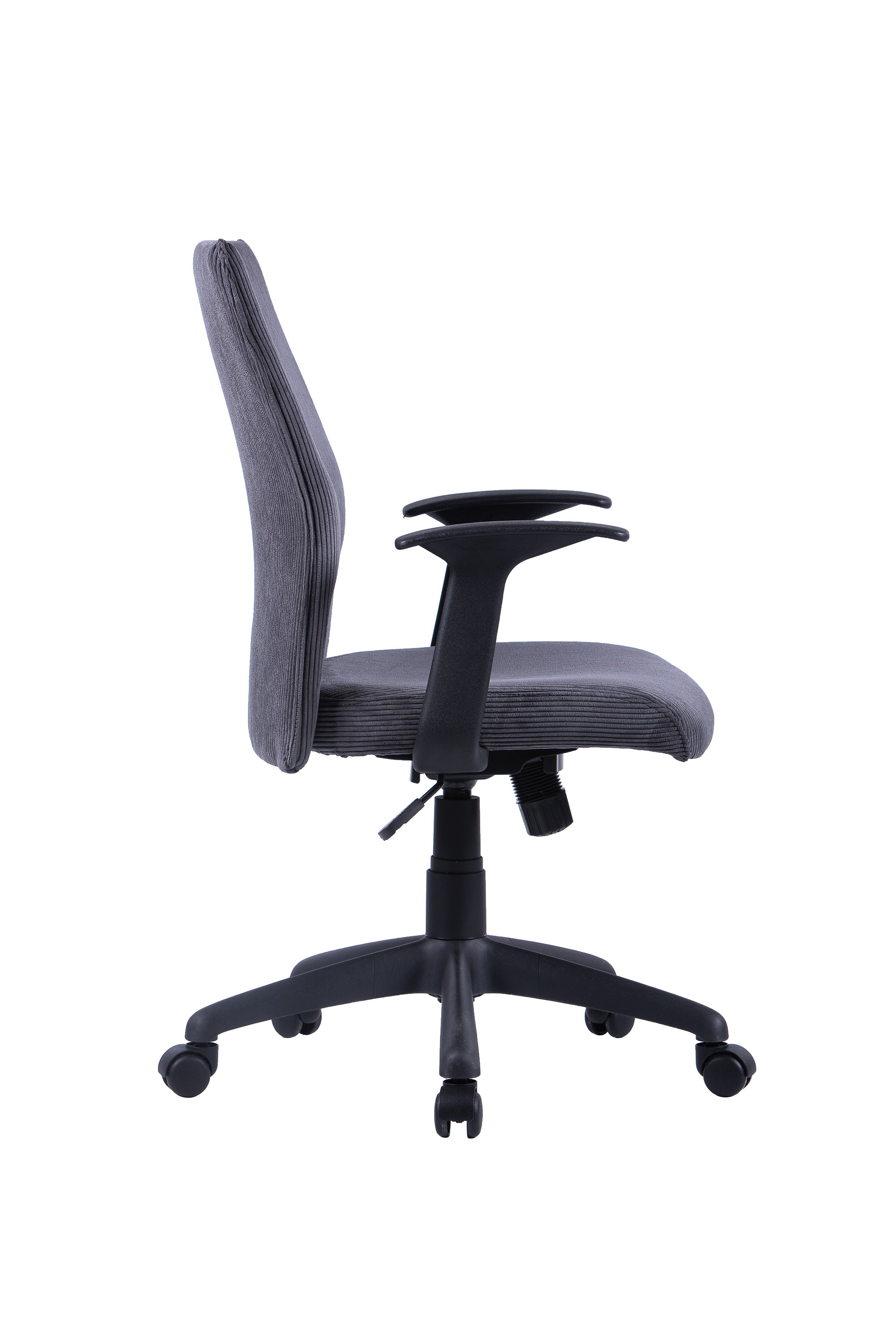 Chefsessel ROCKET Chefsessel / Kunststoff schwarz / Bezug Webstoff dunkelgrauschwarz, grün oder Cordstoff grau / Wippmechanik / Sicherheitsklemmschutz / Sicherheitsrollen / B 56, H 92,5-100,5,T 61,5 cm