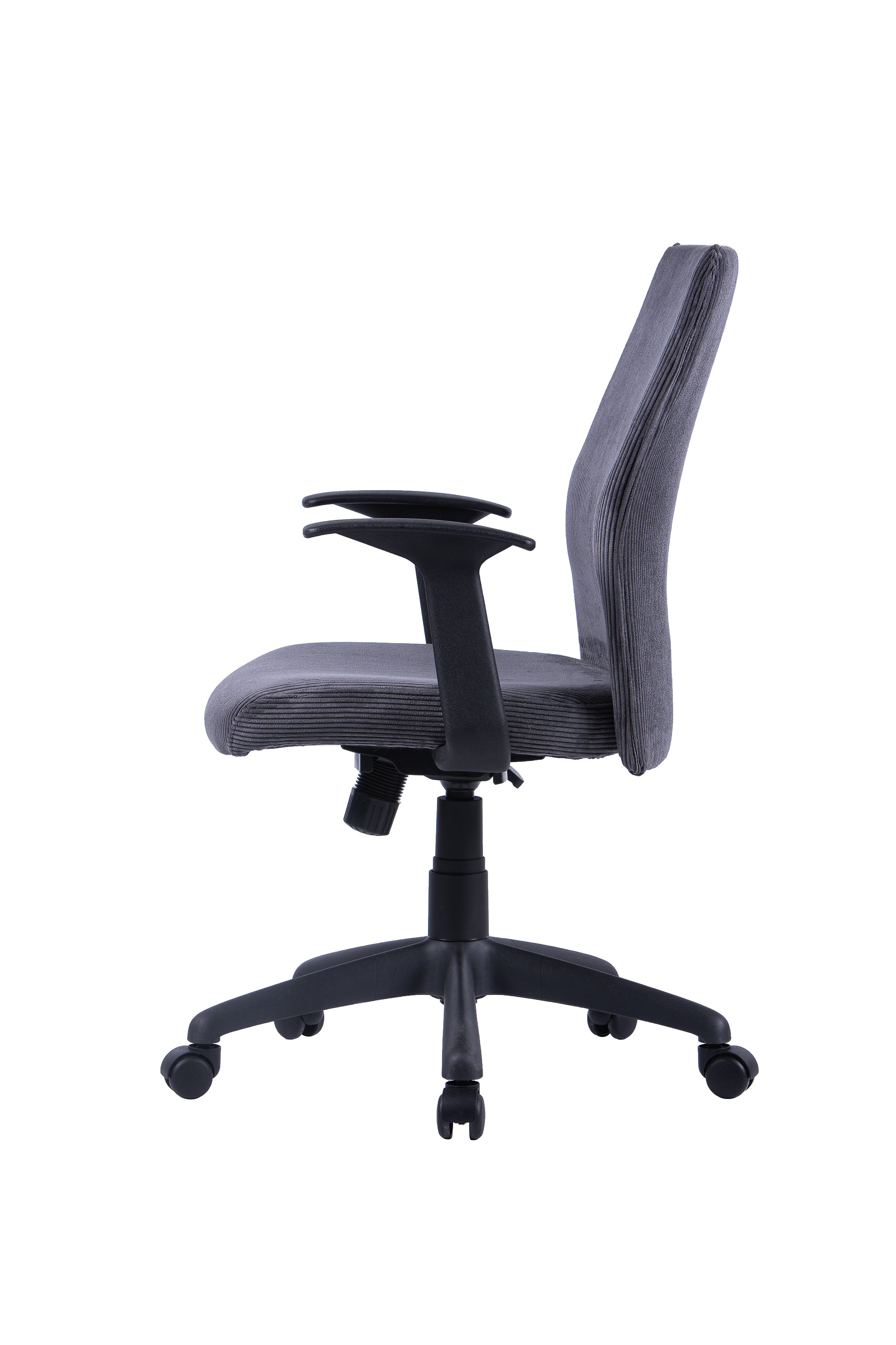 Chefsessel ROCKET Chefsessel / Kunststoff schwarz / Bezug Webstoff dunkelgrauschwarz, grün oder Cordstoff grau / Wippmechanik / Sicherheitsklemmschutz / Sicherheitsrollen / B 56, H 92,5-100,5,T 61,5 cm