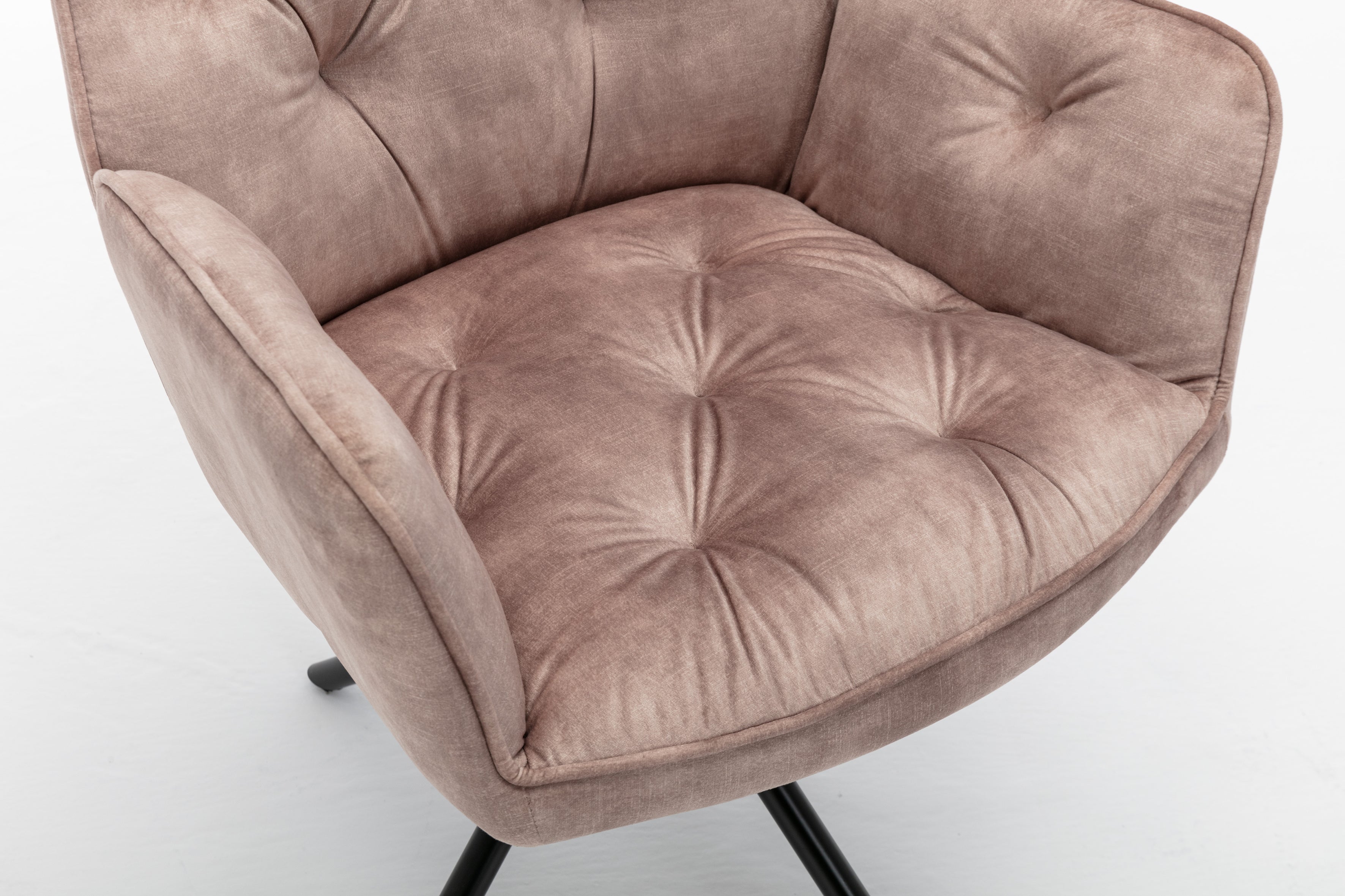 Esszimmerstuhl 2er Set SARINA/ Vintage-Samt anthrazit oder beige / Gestell Metall schwarz / Sitzschale 360° drehbar / Küchenstuhl / Armlehnstuhl / B 59,5, H 89, T 62 cm