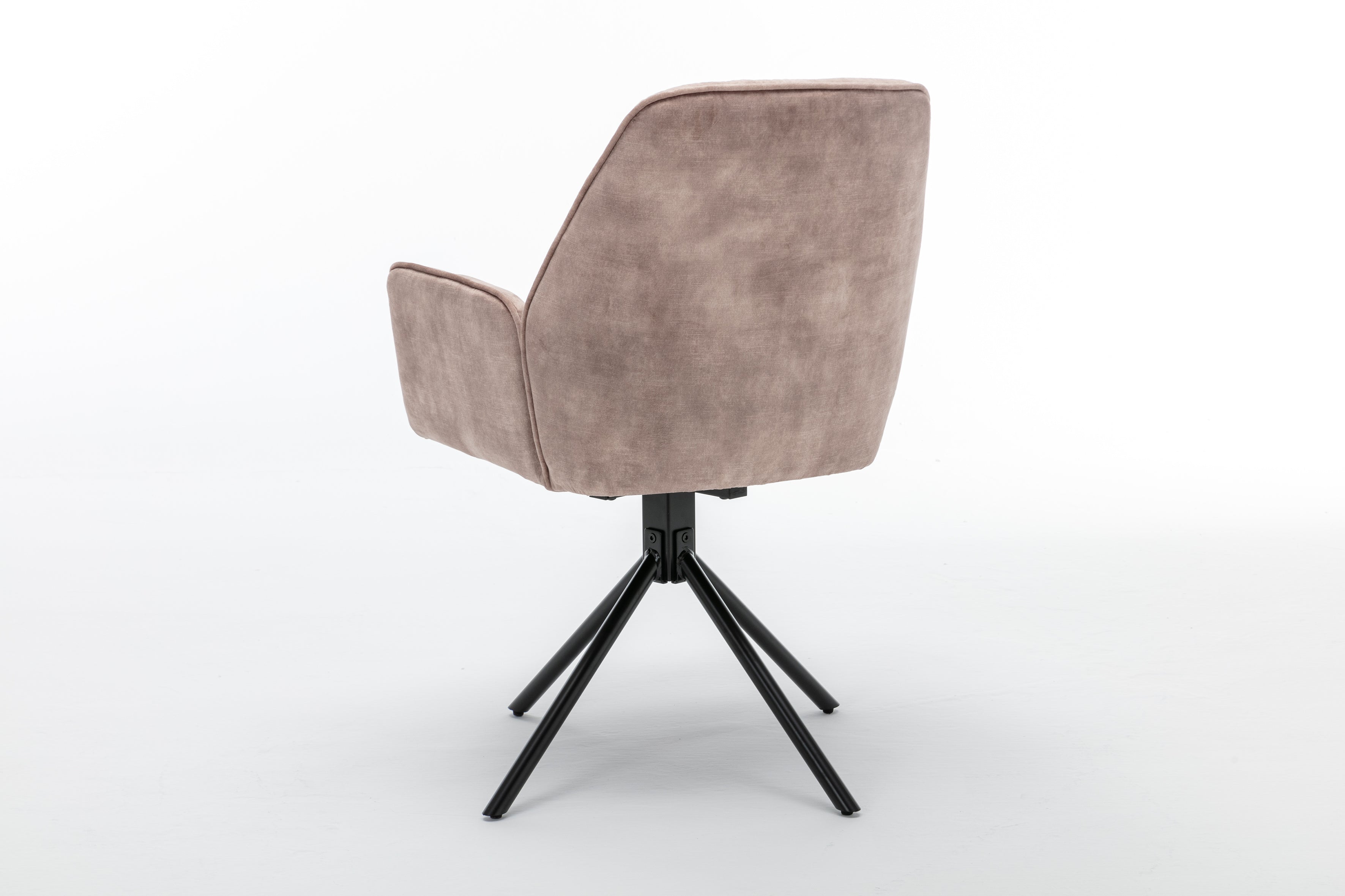 Esszimmerstuhl 2er Set SARINA/ Vintage-Samt anthrazit oder beige / Gestell Metall schwarz / Sitzschale 360° drehbar / Küchenstuhl / Armlehnstuhl / B 59,5, H 89, T 62 cm