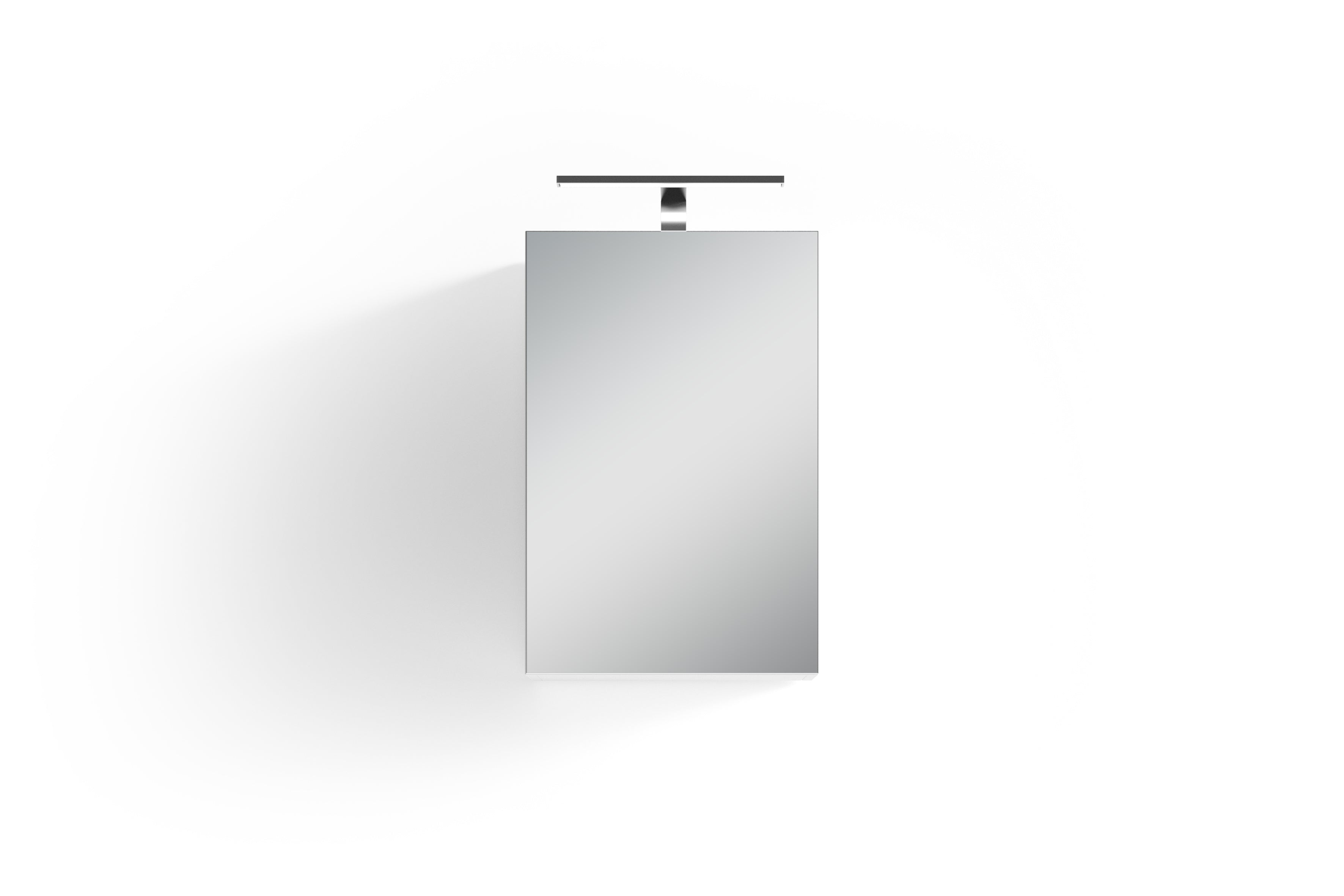 Spiegelschrank SPREE / Korpus matt weiß oder anthrazit mit Spiegeltüren / Hängeschrank mit Soft-Close-Funktion / Inklusive LED-Beleuchtung / Badschrank mit Stecker- und Schalterdose / B 40, H 60, T 20 cm