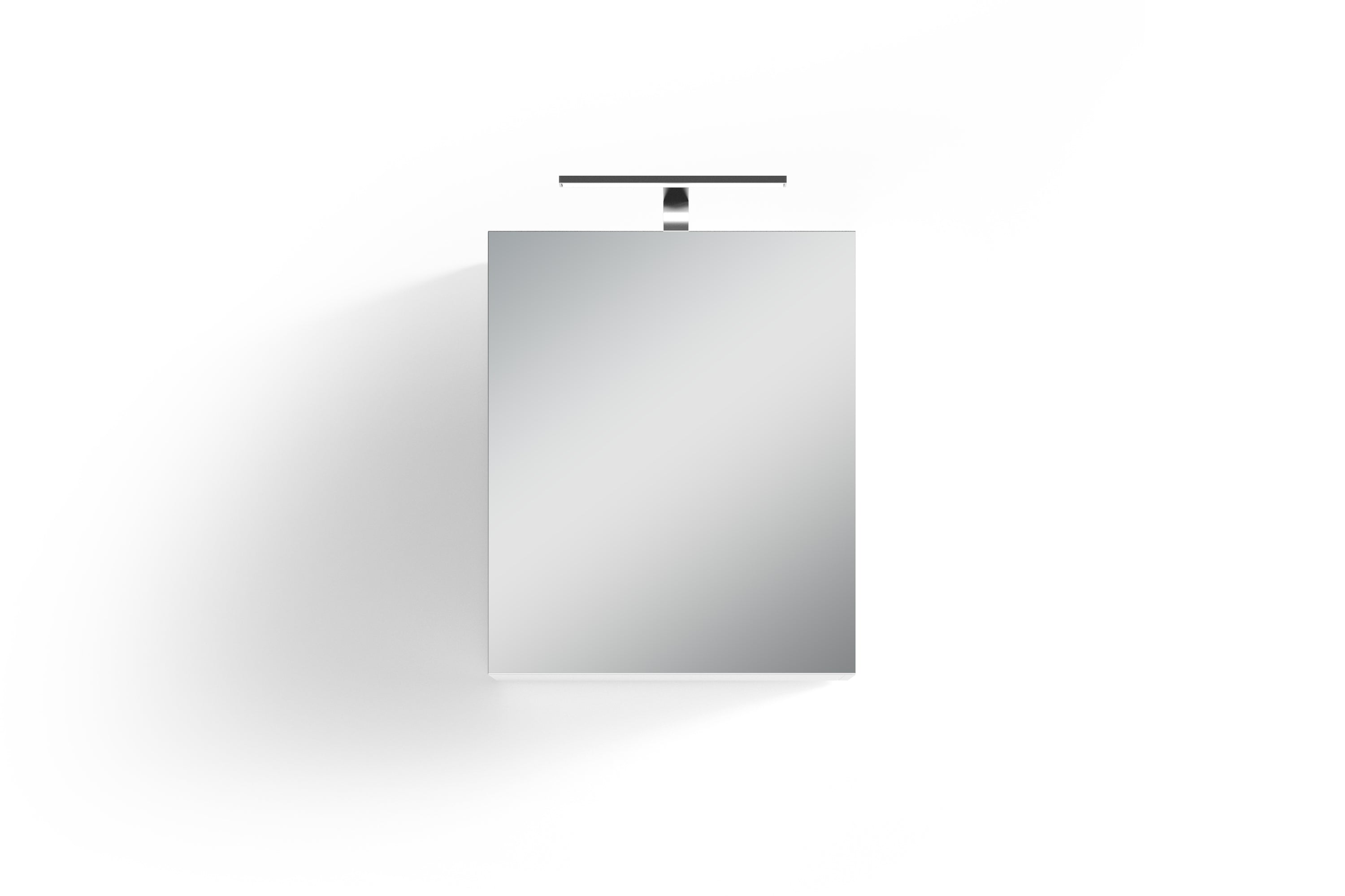 Spiegelschrank SPREE / Korpus matt weiß oder anthrazit mit Spiegeltüren / Hängeschrank mit Soft-Close-Funktion / Inklusive LED-Beleuchtung / Badschrank mit Stecker- und Schalterdose / B 50, H 60, T 20 cm