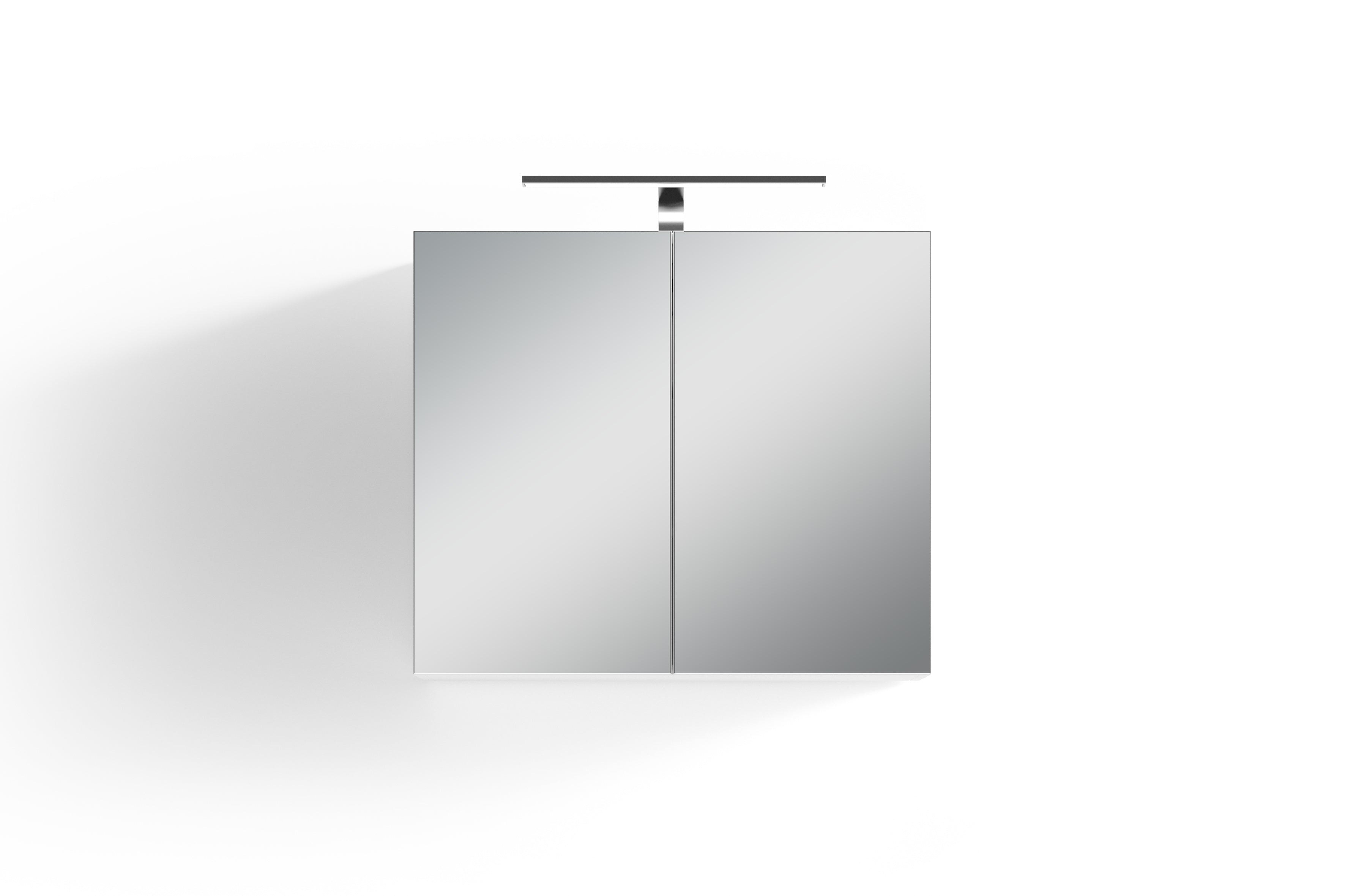 Spiegelschrank SPREE / Korpus matt weiß oder anthrazit mit Spiegeltüren / Hängeschrank mit Soft-Close-Funktion / Inklusive LED-Beleuchtung / Badschrank mit Stecker- und Schalterdose / B 70, H 60, T 20 cm