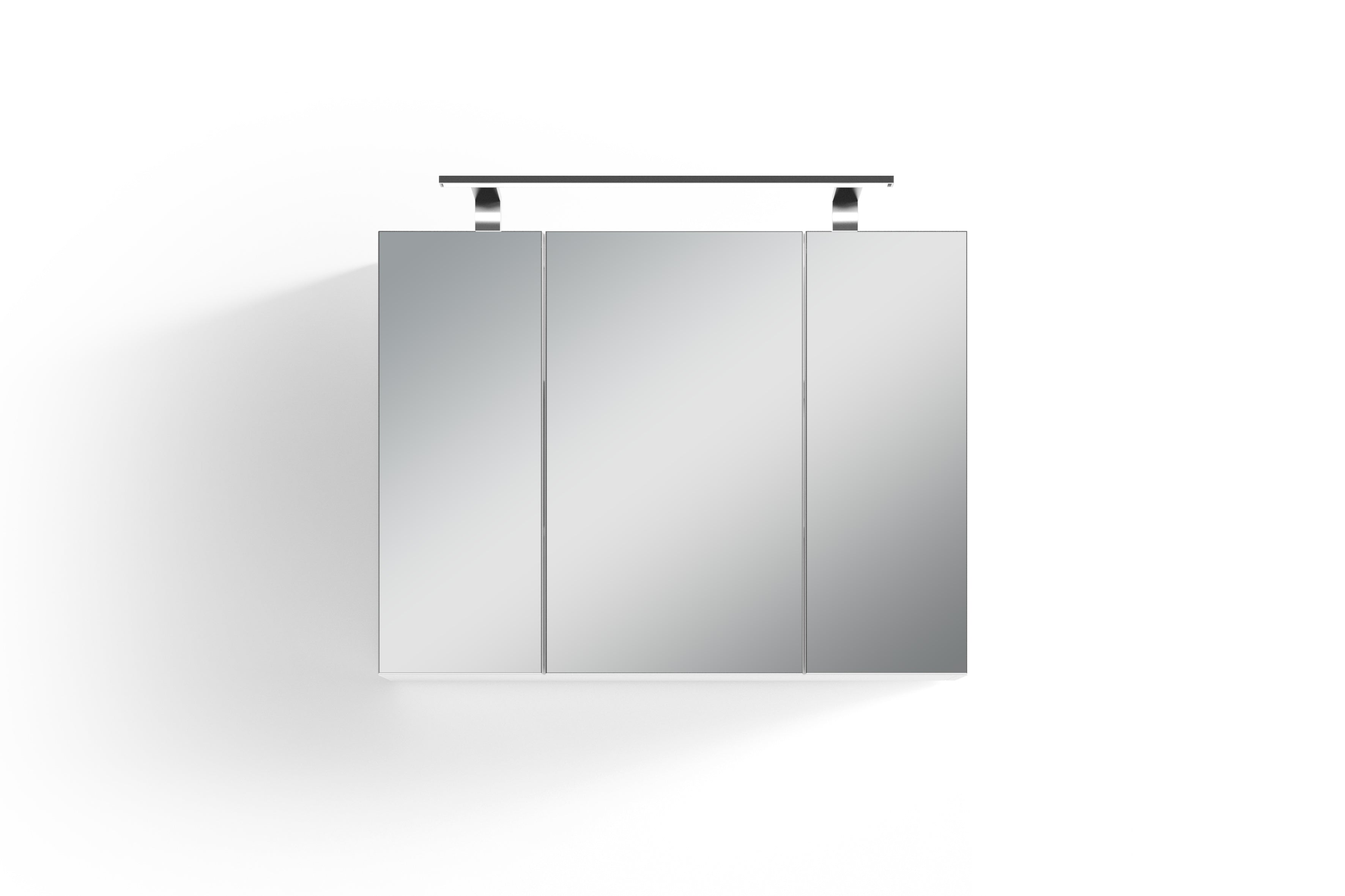 Spiegelschrank SPREE / Korpus matt weiß oder anthrazit mit Spiegeltüren / Hängeschrank mit Soft-Close-Funktion / Inklusive LED-Beleuchtung / Badschrank mit Stecker- und Schalterdose / B 80, H 60, T 20 cm