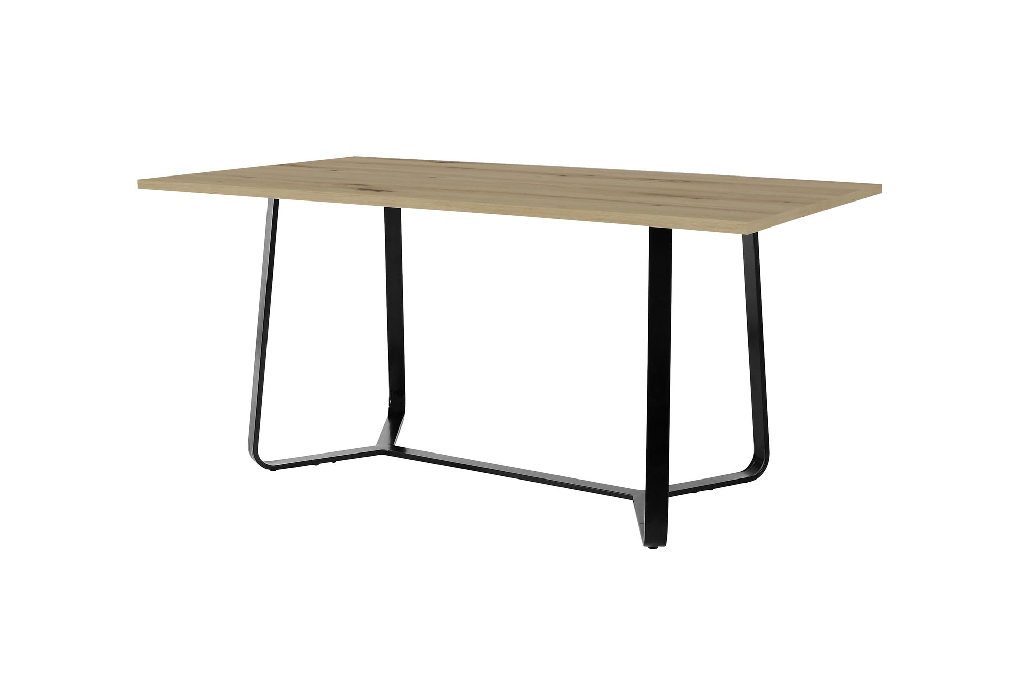 Esstisch Talea / Moderner Küchentisch in Beton-Optik / Gestell Metall schwarz pulverbeschichtet / Großer Esstisch / B 140, H 76, T 90 cm