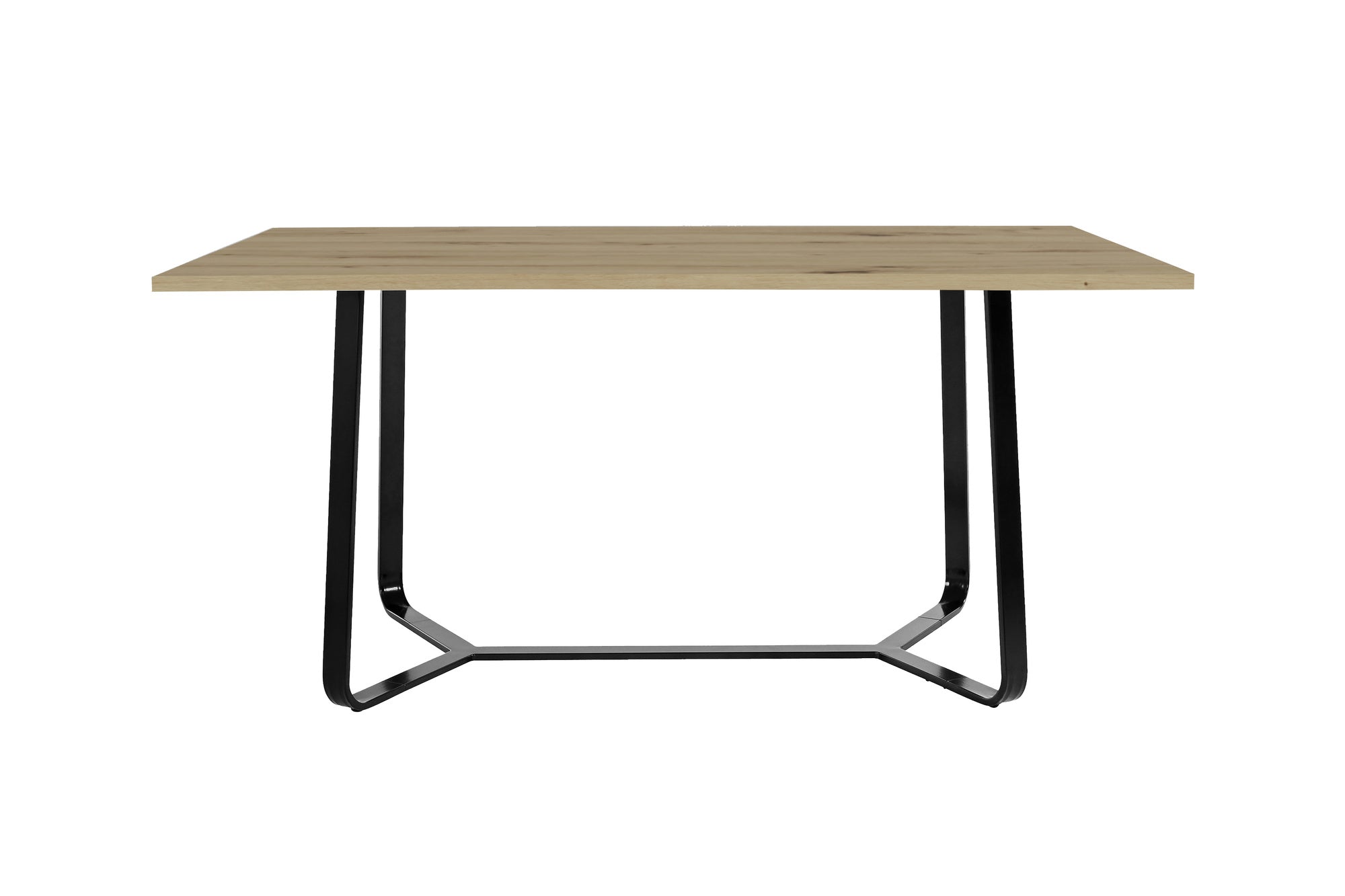 Esstisch Talea / Moderner Küchentisch in Beton-Optik / Gestell Metall schwarz pulverbeschichtet / Großer Esstisch / B 140, H 76, T 90 cm