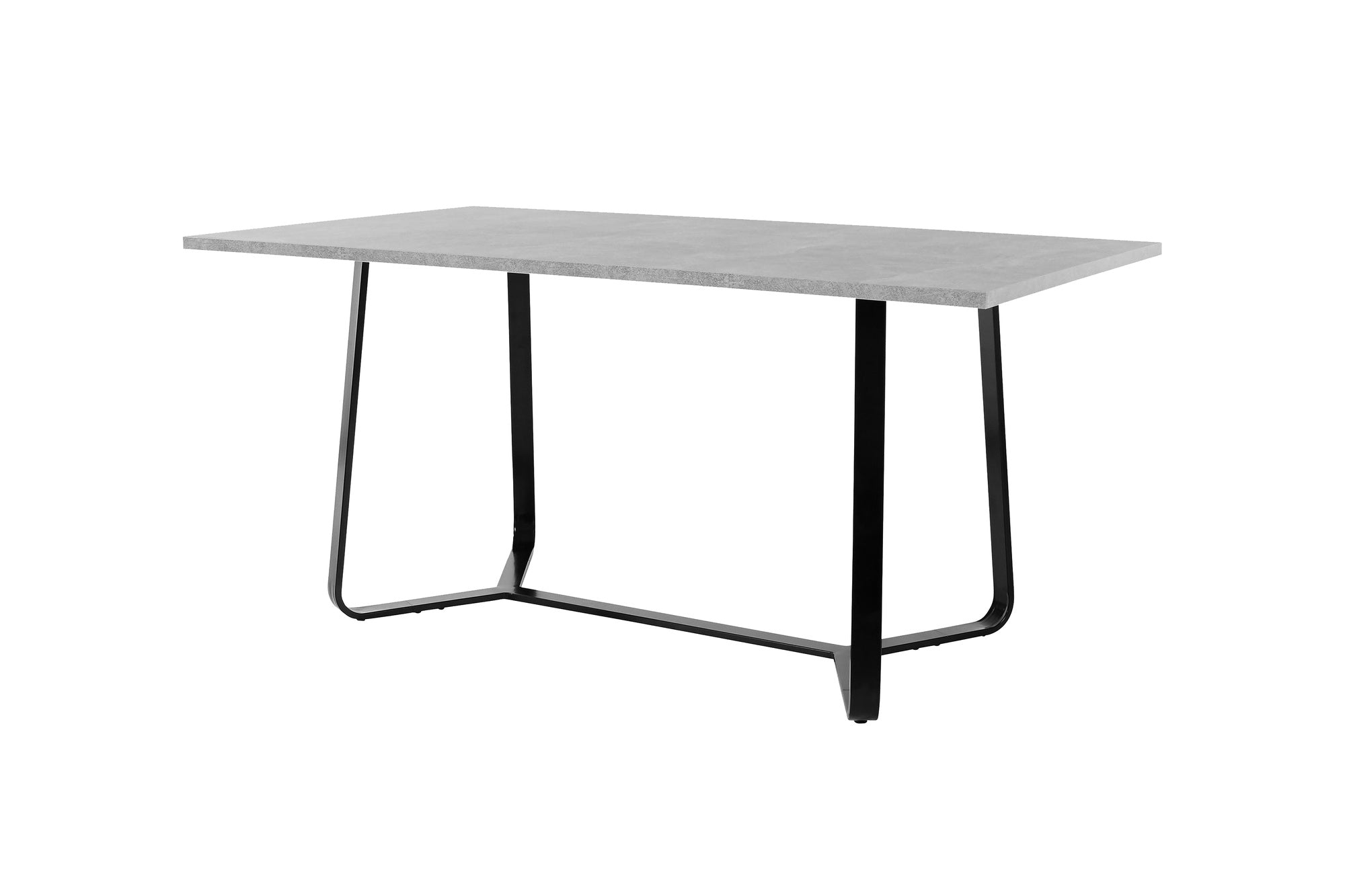 Esstisch Talea / Moderner Küchentisch in Beton-Optik / Gestell Metall schwarz pulverbeschichtet / Großer Esstisch / B 140, H 76, T 90 cm