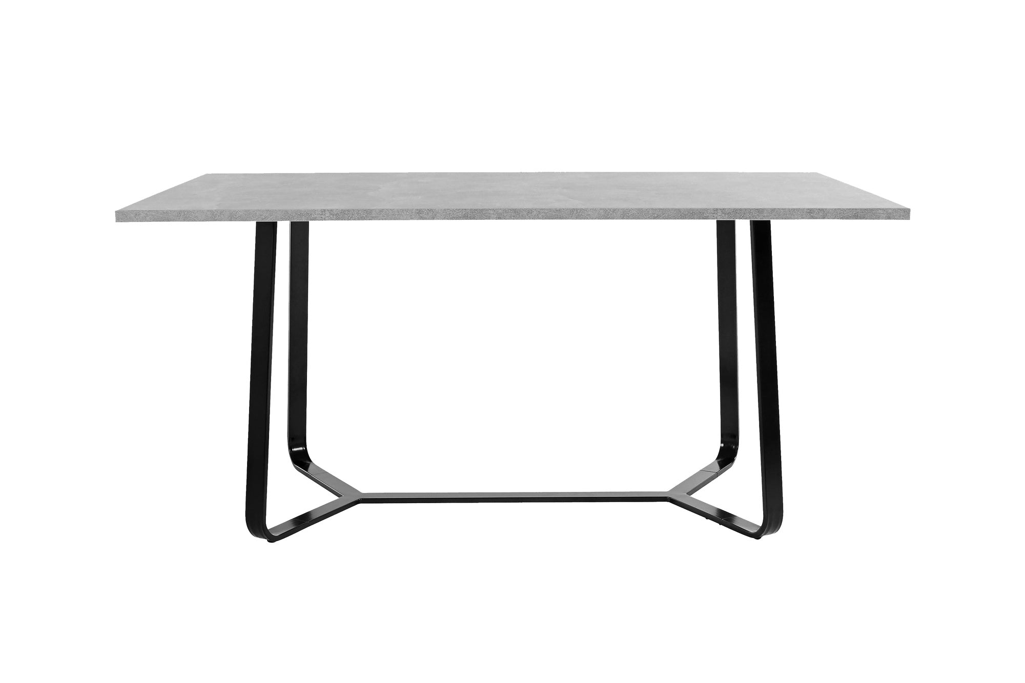 Esstisch Talea / Moderner Küchentisch in Beton-Optik / Gestell Metall schwarz pulverbeschichtet / Großer Esstisch / B 140, H 76, T 90 cm