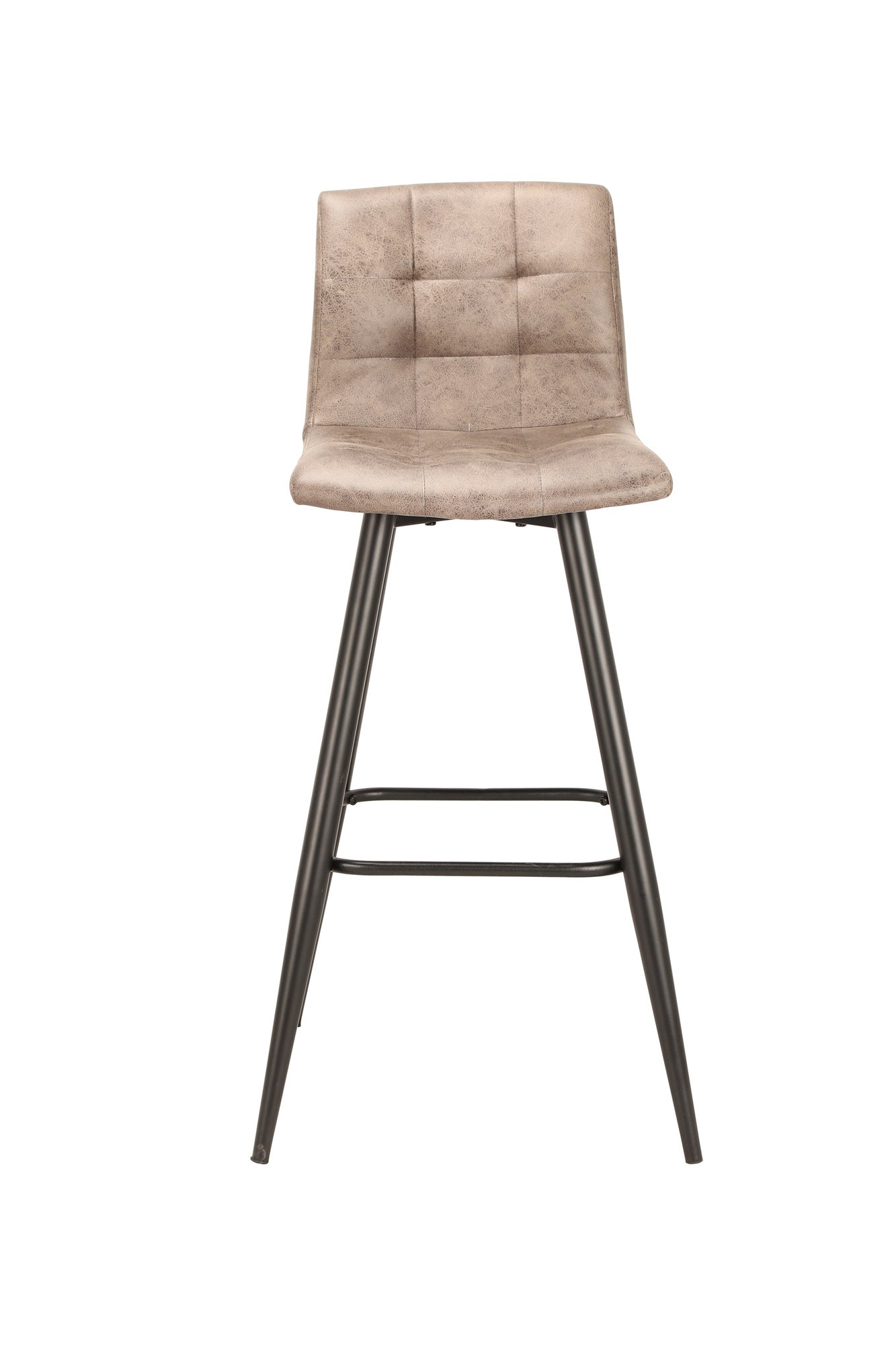 Barhocker SIMONE / Moderner Barhocker in Vintage braun oder Webstoff anthrazit / mit Rückenlehne / Gestell pulverbeschichtet in schwarz / B 42, H 103, T 51 cm