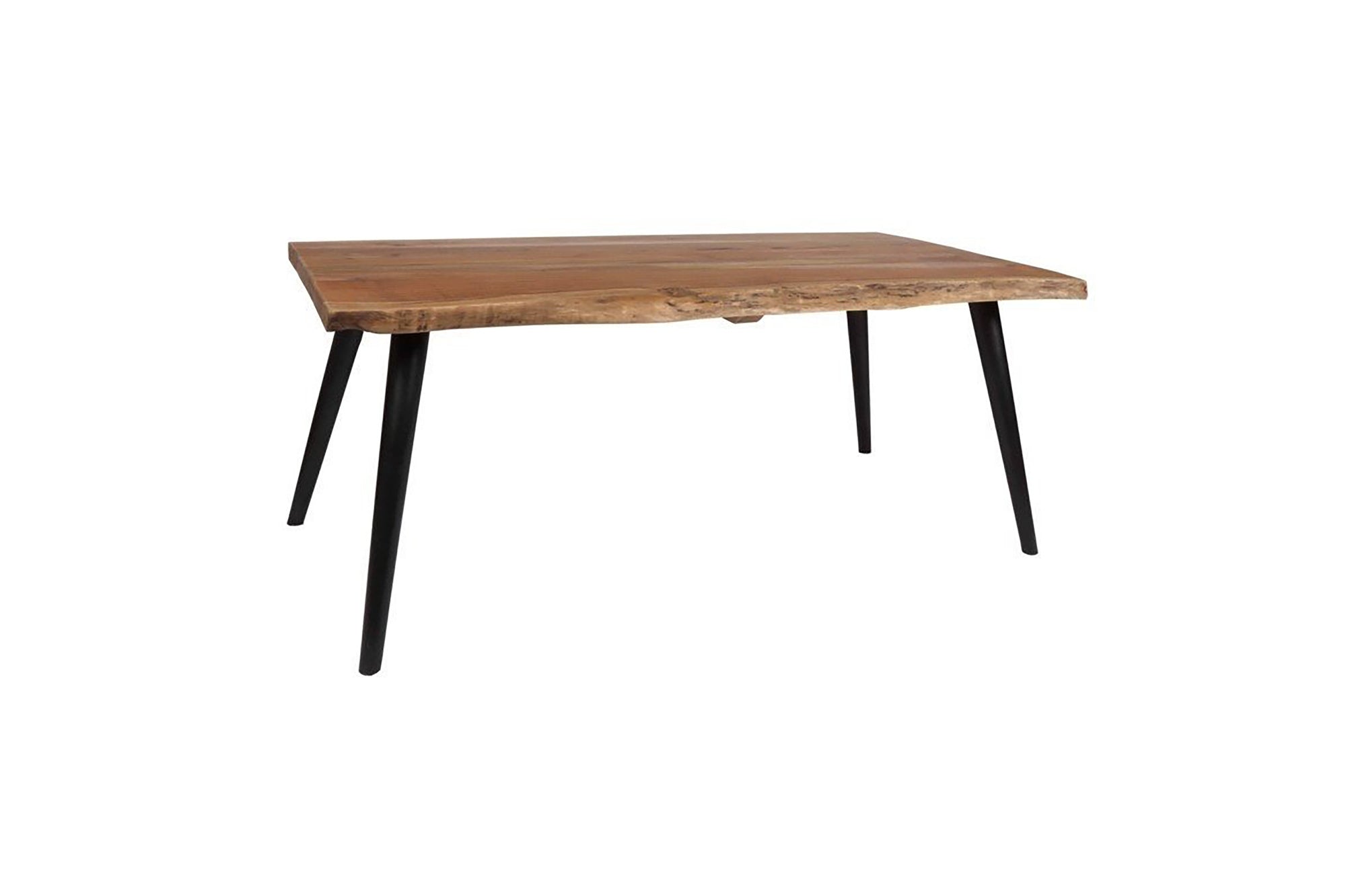 Couchtisch CADDY / Akazie natur, Metall schwarz / mit Baumkante / B 60, H 45, T 60 cm oder B 110, H 45, T 60 cm