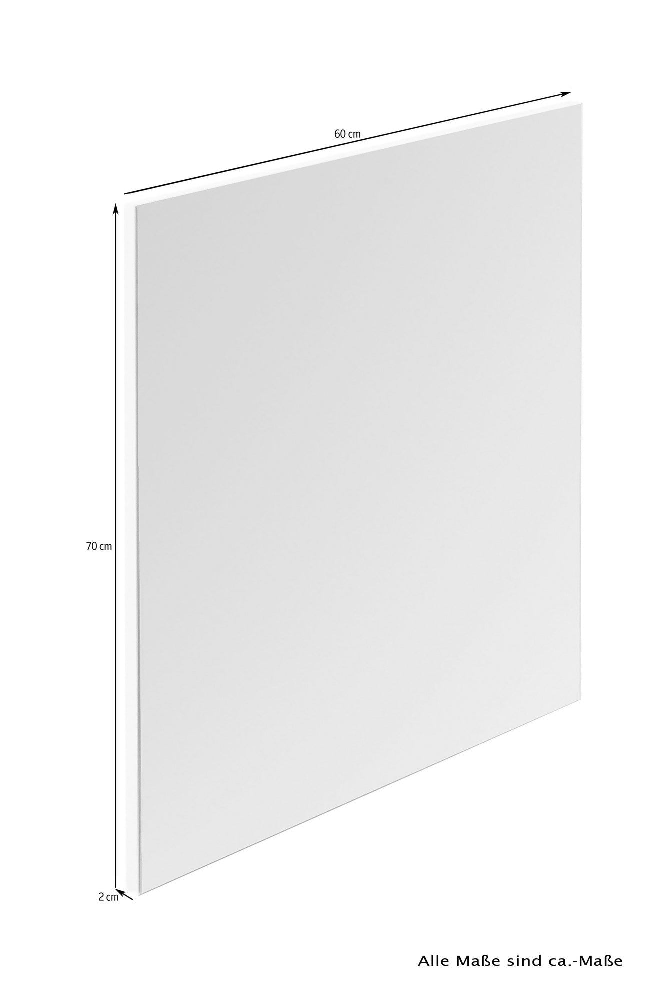 Wand-Spiegel JAKOB / Kante in anthrazit oder weiß / 60 x 70 cm / Zeitloser Hänge-Spiegel / Garderoben-Set / Flur / Badezimmer-Möbel / Moderner Designer Spiegel / B 60, H 70, T 2 cm