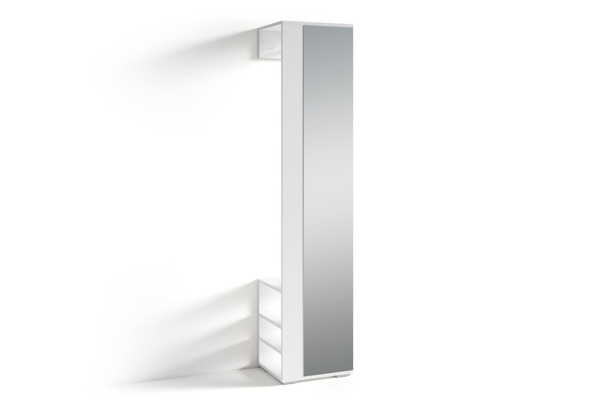 Flurgarderobe BEN / Garderobe Artisan Eiche (Eiche-Optik), Old Wood (Altholz-Optik), weiß oder anthrazit / mit Spiegel / Spiegelschrank für den Flur mit Kleiderstange und Ablage / B 40, H 184, T 35 cm