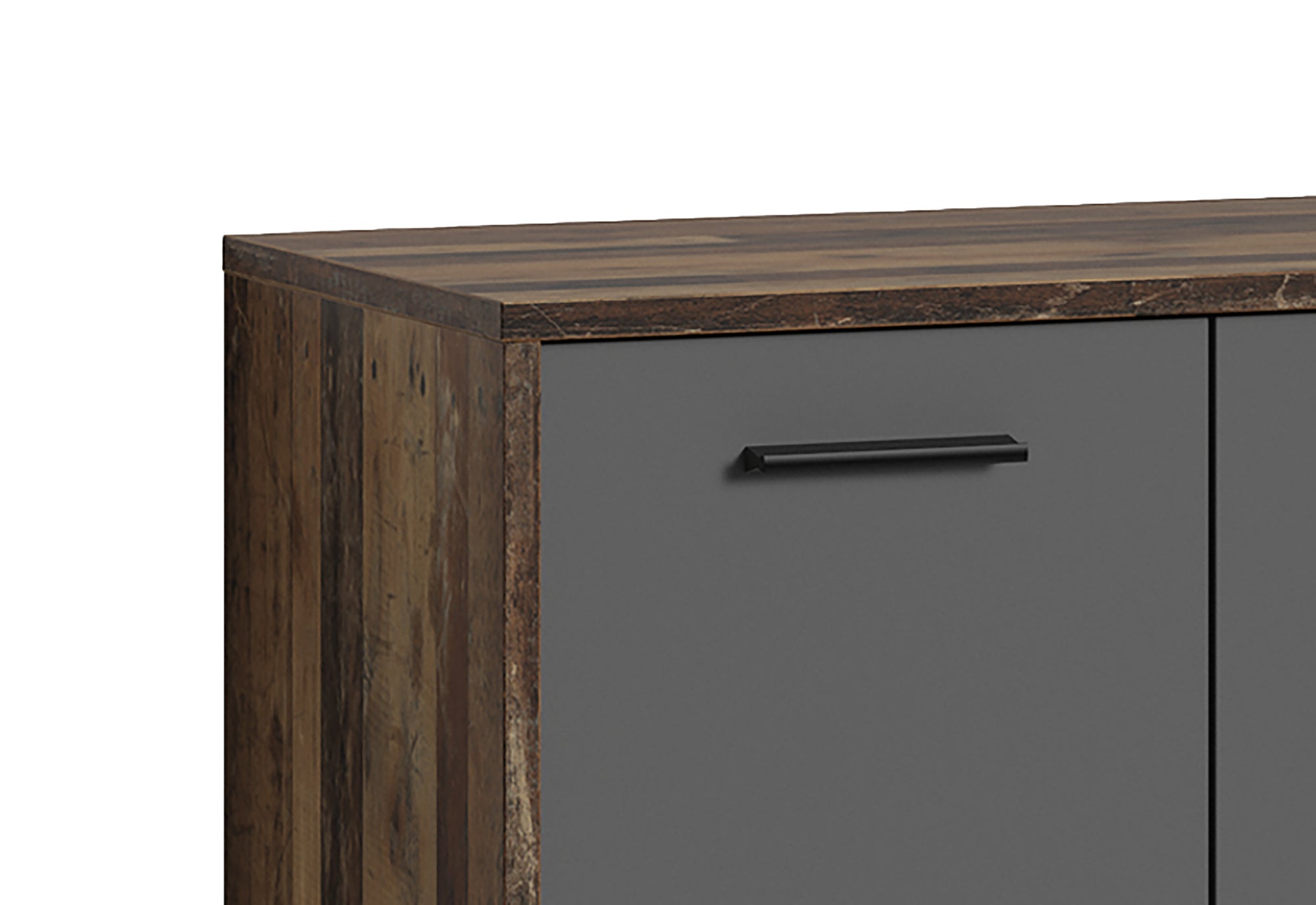 Schuhschrank BEN / Schuhkommode in Artisan Eiche (Eiche-Optik), Old Wood (Altholz-Optik) oder weiß/ kleine Flur-Kommode mit zwei Türen Einlegeböden / Sideboard klein / B 63, H 83, T 35 cm
