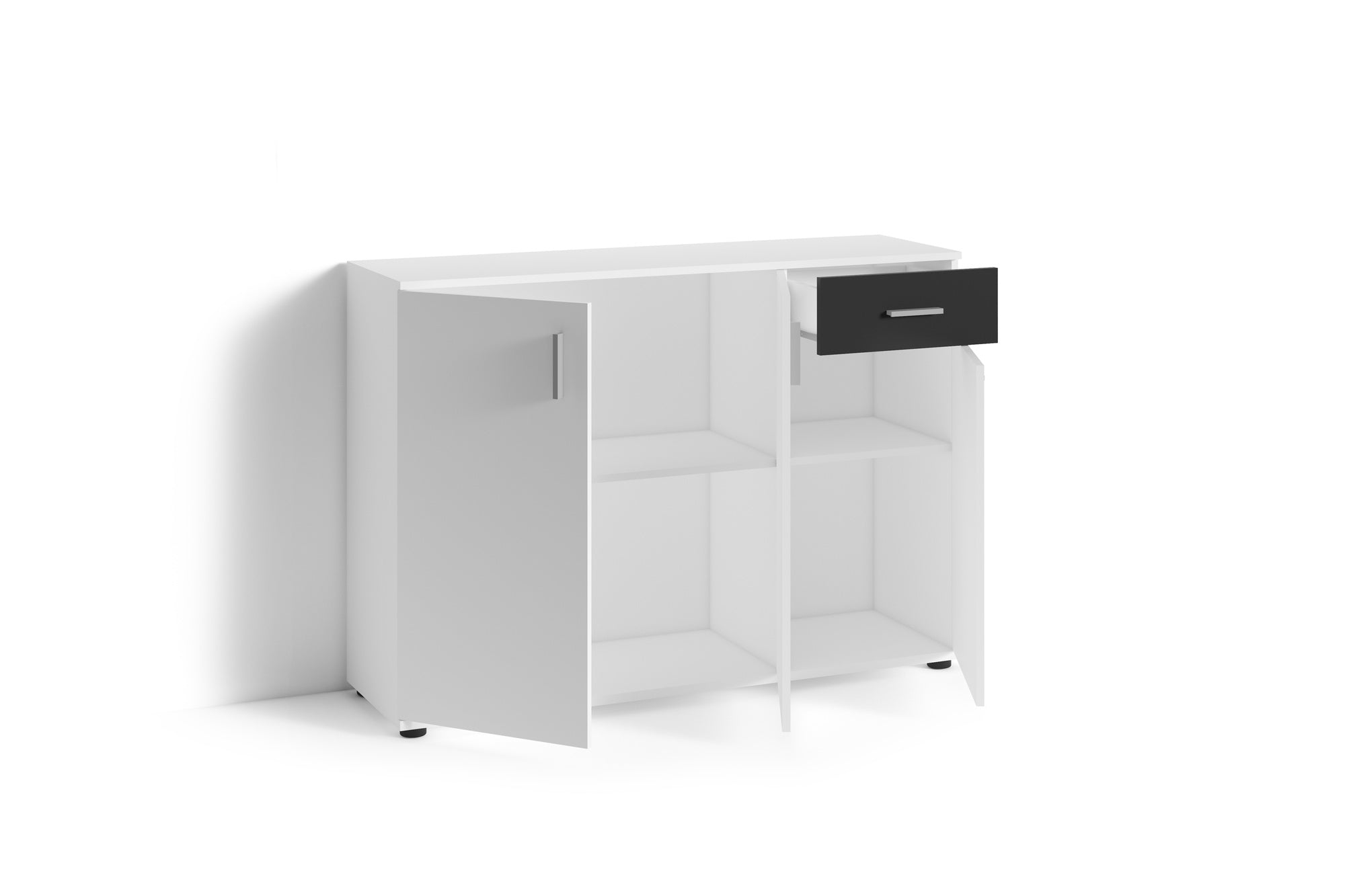 Kommode JAKOB / 3-trg. mit 1 Schubkasten / in Artisan Eiche (Eiche-Optik), weiß oder Old Wood (Altholz-Optik) / Sideboard / B 110, H 83,5, T35,5 cm