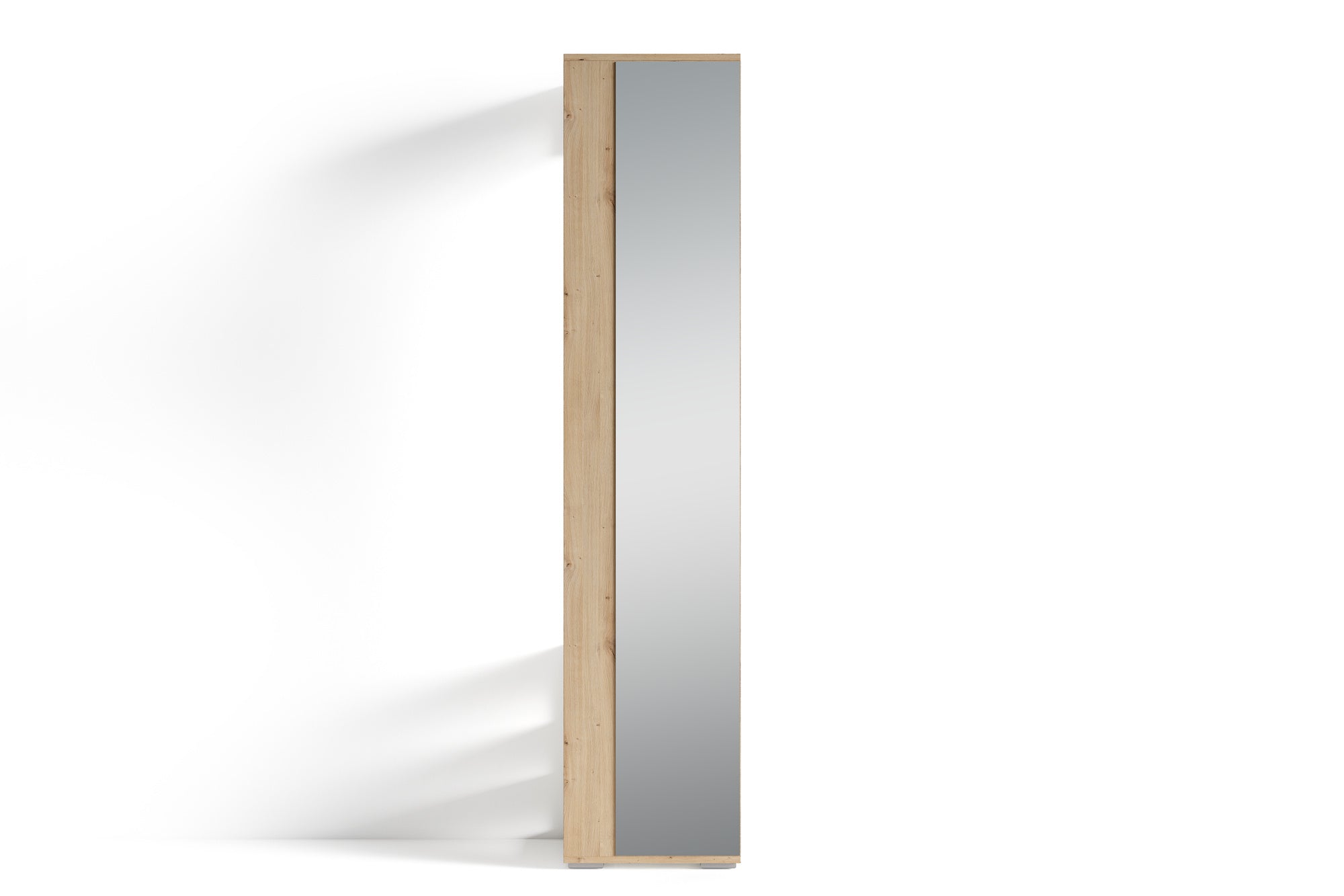 Flurgarderobe BEN / Garderobe Artisan Eiche (Eiche-Optik), Old Wood (Altholz-Optik), weiß oder anthrazit / mit Spiegel / Spiegelschrank für den Flur mit Kleiderstange und Ablage / B 40, H 184, T 35 cm