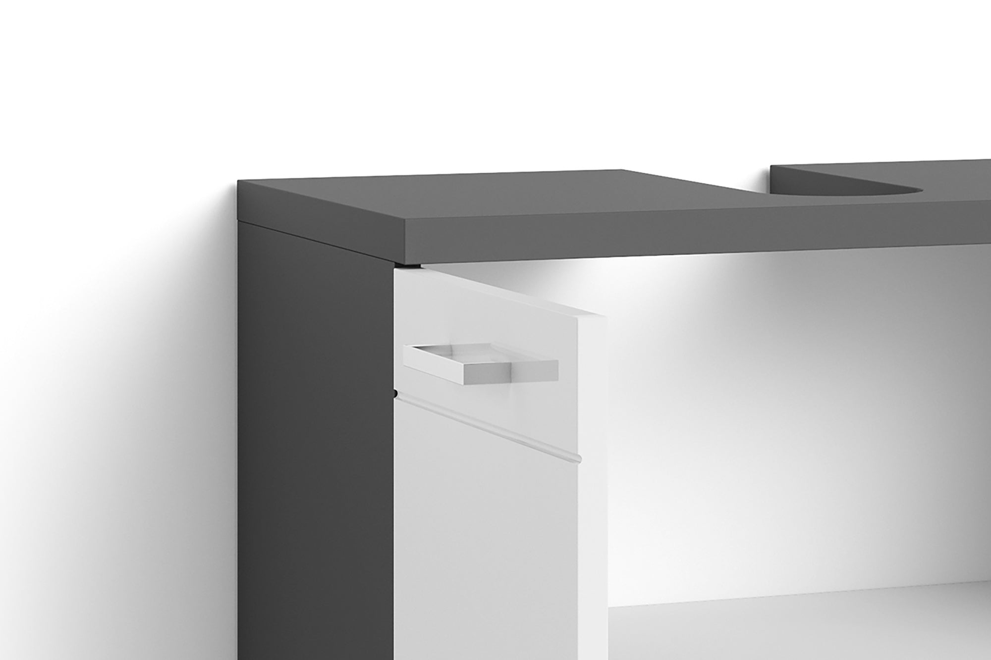 Waschbeckenunterschrank NEBRASKA / in anthrazit, Sonoma Eiche (Eiche-Optik) oder weiß / B 60, H 59, T 31,5 cm / 2-türig