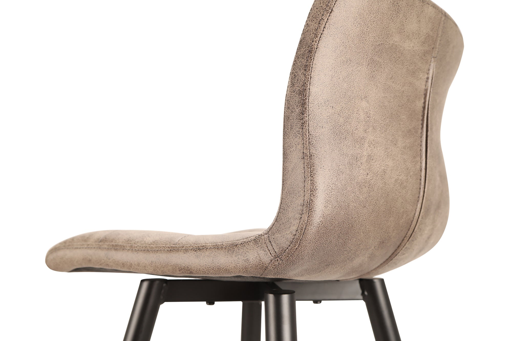 Barhocker SIMONE / Moderner Barhocker in Vintage braun oder Webstoff anthrazit / mit Rückenlehne / Gestell pulverbeschichtet in schwarz / B 42, H 103, T 51 cm