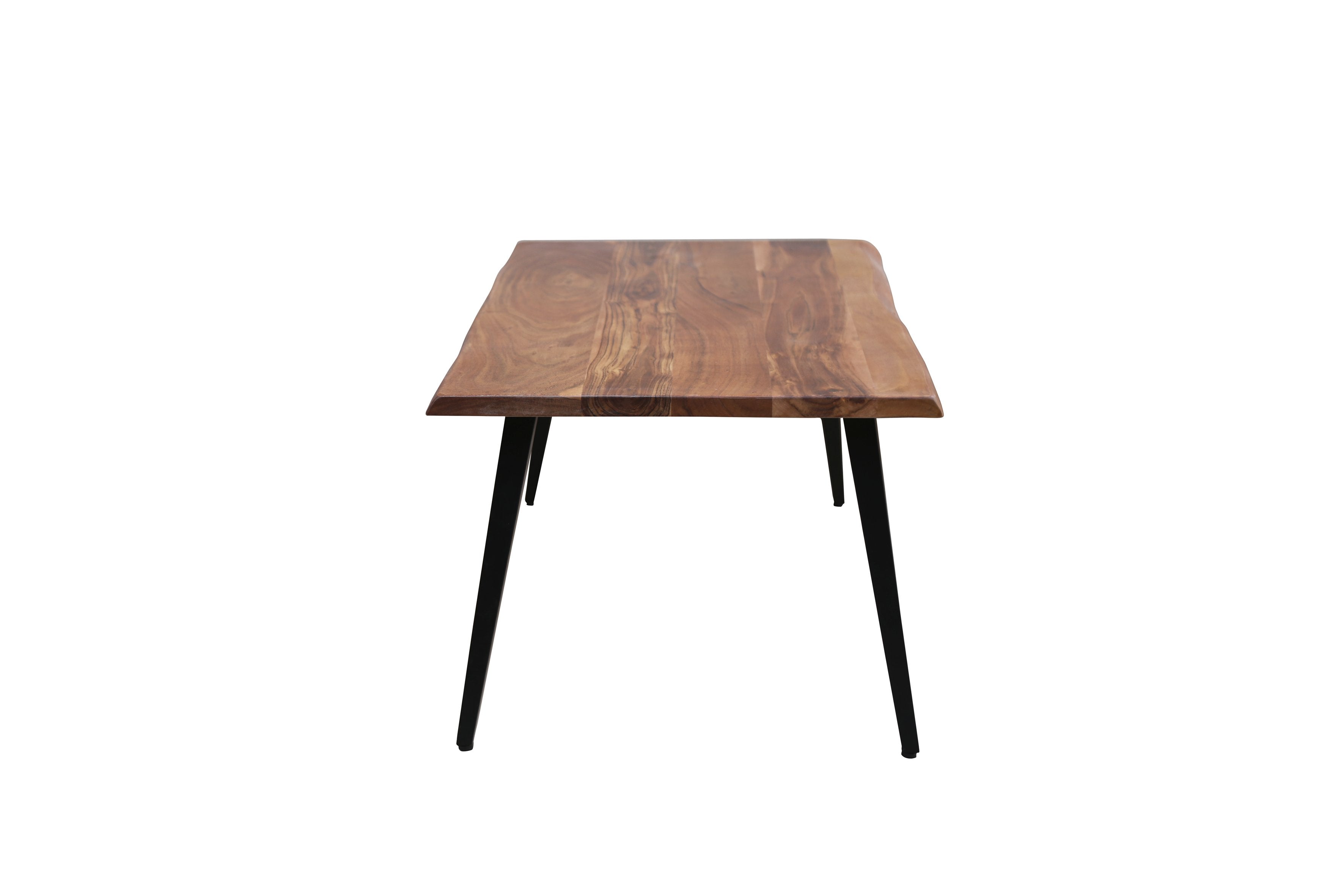 Couchtisch CADDY / Akazie natur, Metall schwarz / mit Baumkante / B 60, H 45, T 60 cm oder B 110, H 45, T 60 cm