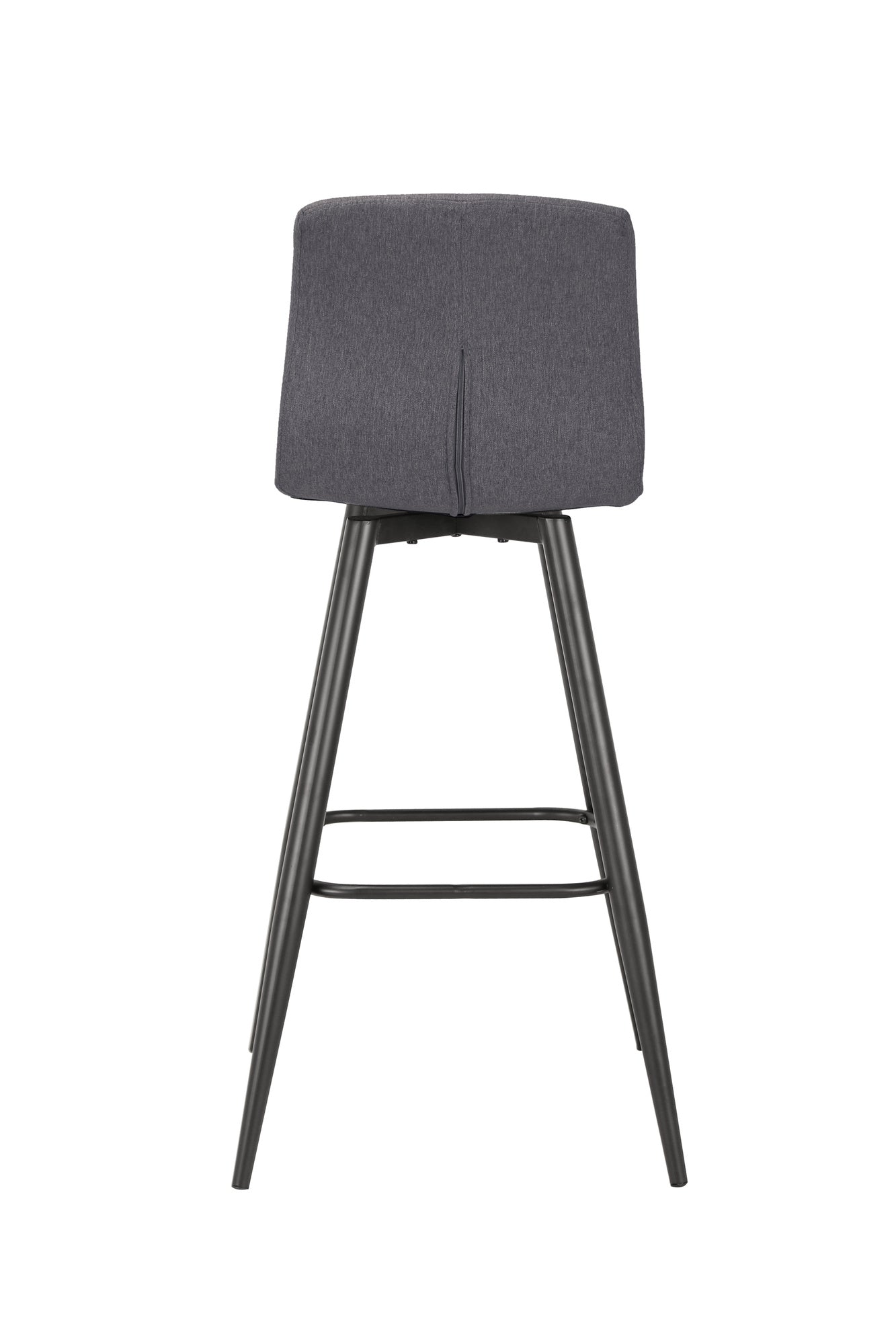 Barhocker SIMONE / Moderner Barhocker in Vintage braun oder Webstoff anthrazit / mit Rückenlehne / Gestell pulverbeschichtet in schwarz / B 42, H 103, T 51 cm