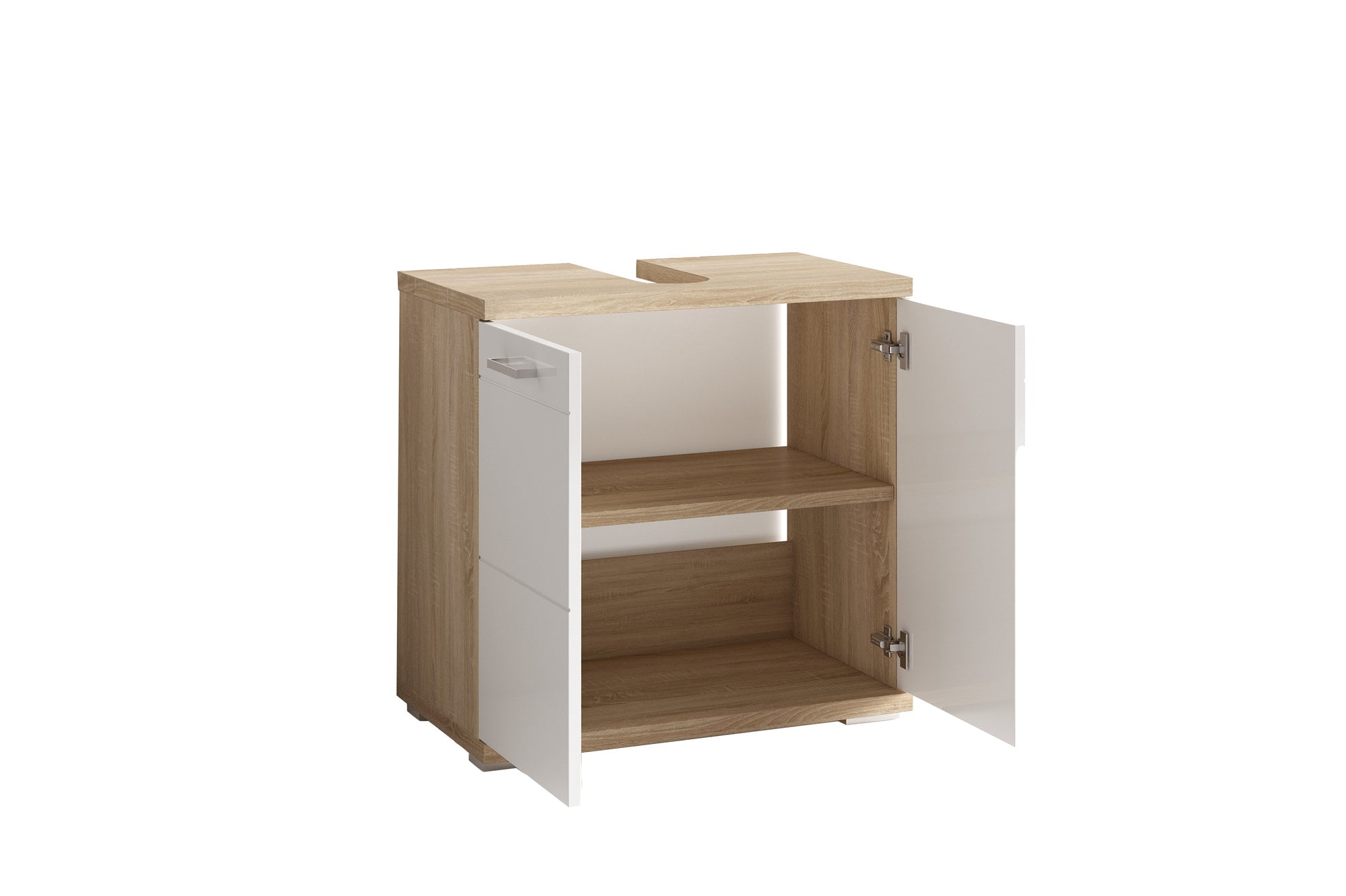 Waschbeckenunterschrank NEBRASKA / in anthrazit, Sonoma Eiche (Eiche-Optik) oder weiß / B 60, H 59, T 31,5 cm / 2-türig
