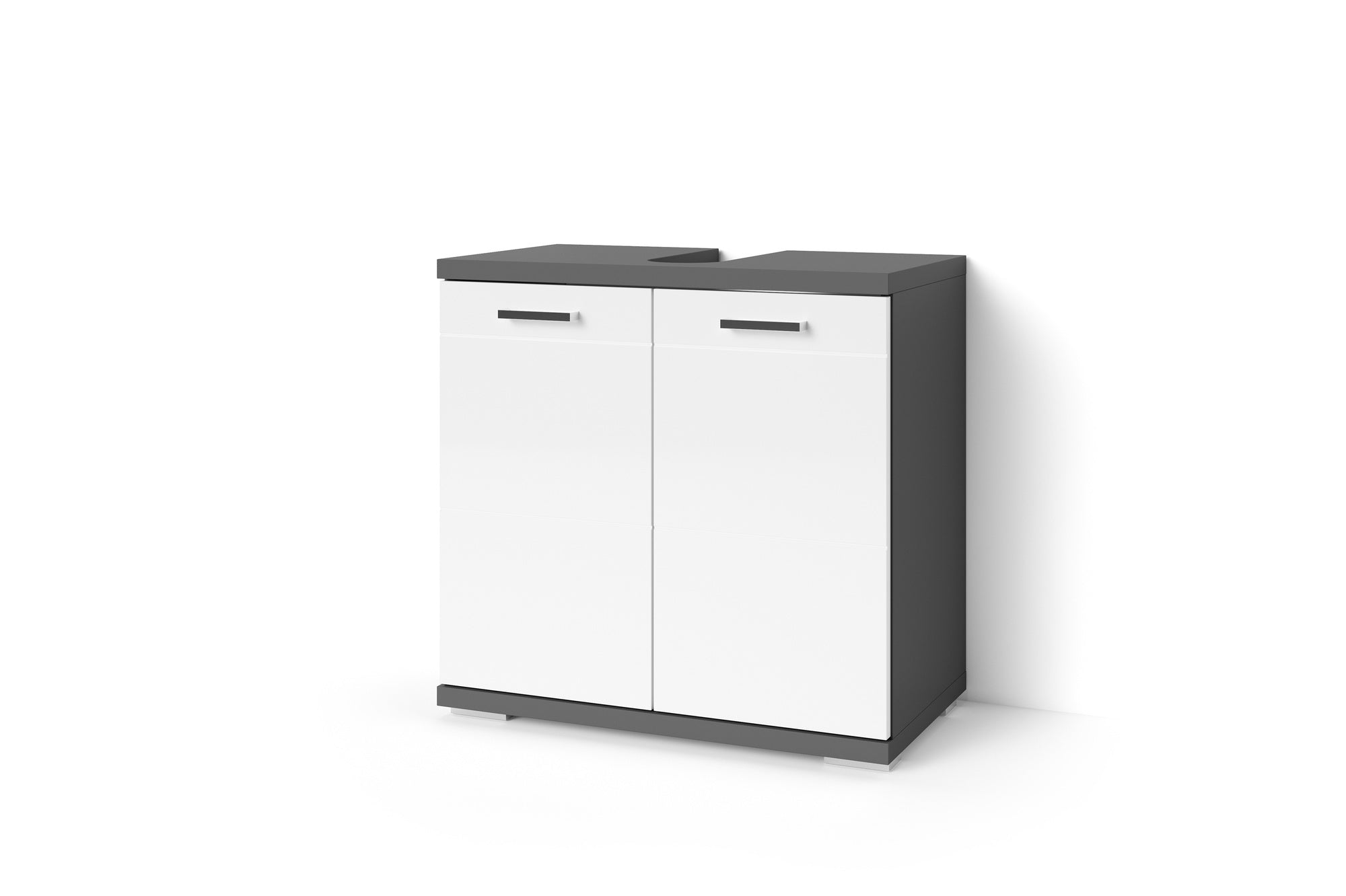 Waschbeckenunterschrank NEBRASKA / in anthrazit, Sonoma Eiche (Eiche-Optik) oder weiß / B 60, H 59, T 31,5 cm / 2-türig