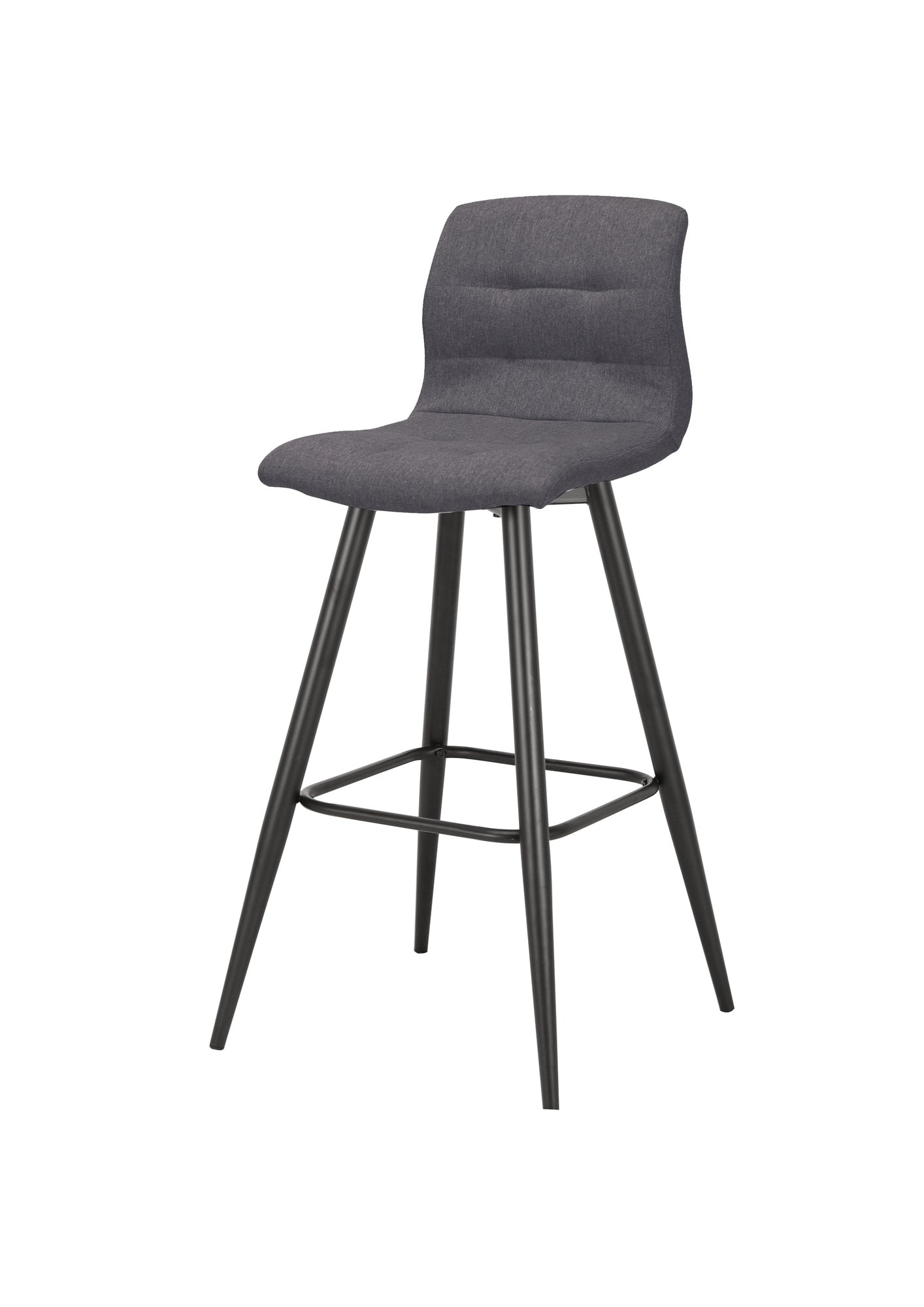 Barhocker SIMONE / Moderner Barhocker in Vintage braun oder Webstoff anthrazit / mit Rückenlehne / Gestell pulverbeschichtet in schwarz / B 42, H 103, T 51 cm