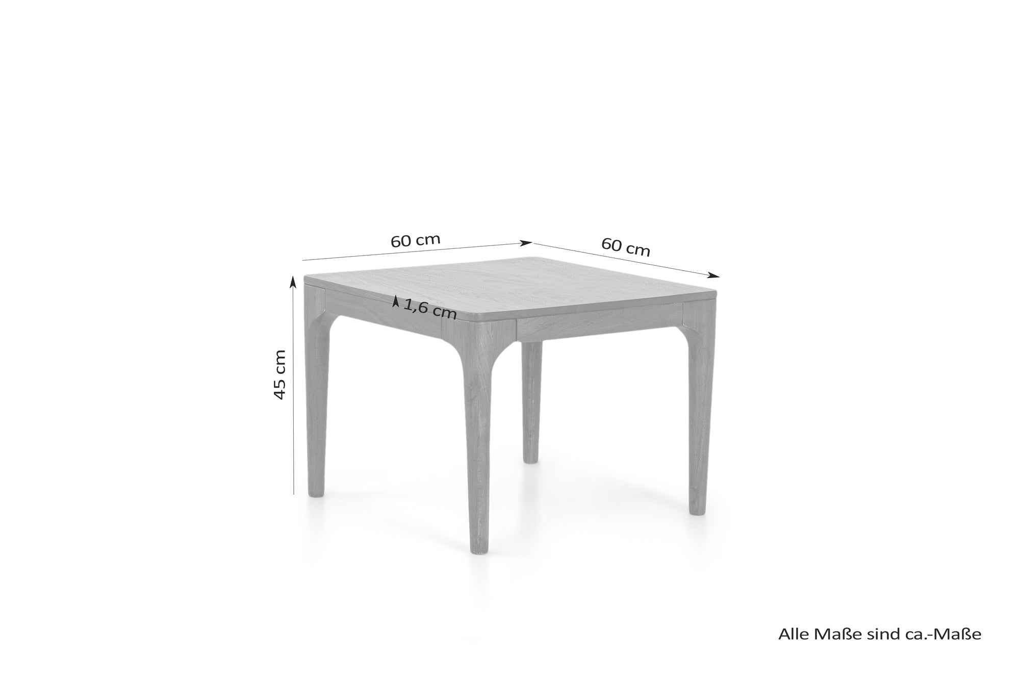 Couchtisch BOSSE / Akazie braun lackiert / natürlicher Charakter / B 60, H 45, T 60 cm oder B 115, H 45, T 60 cm